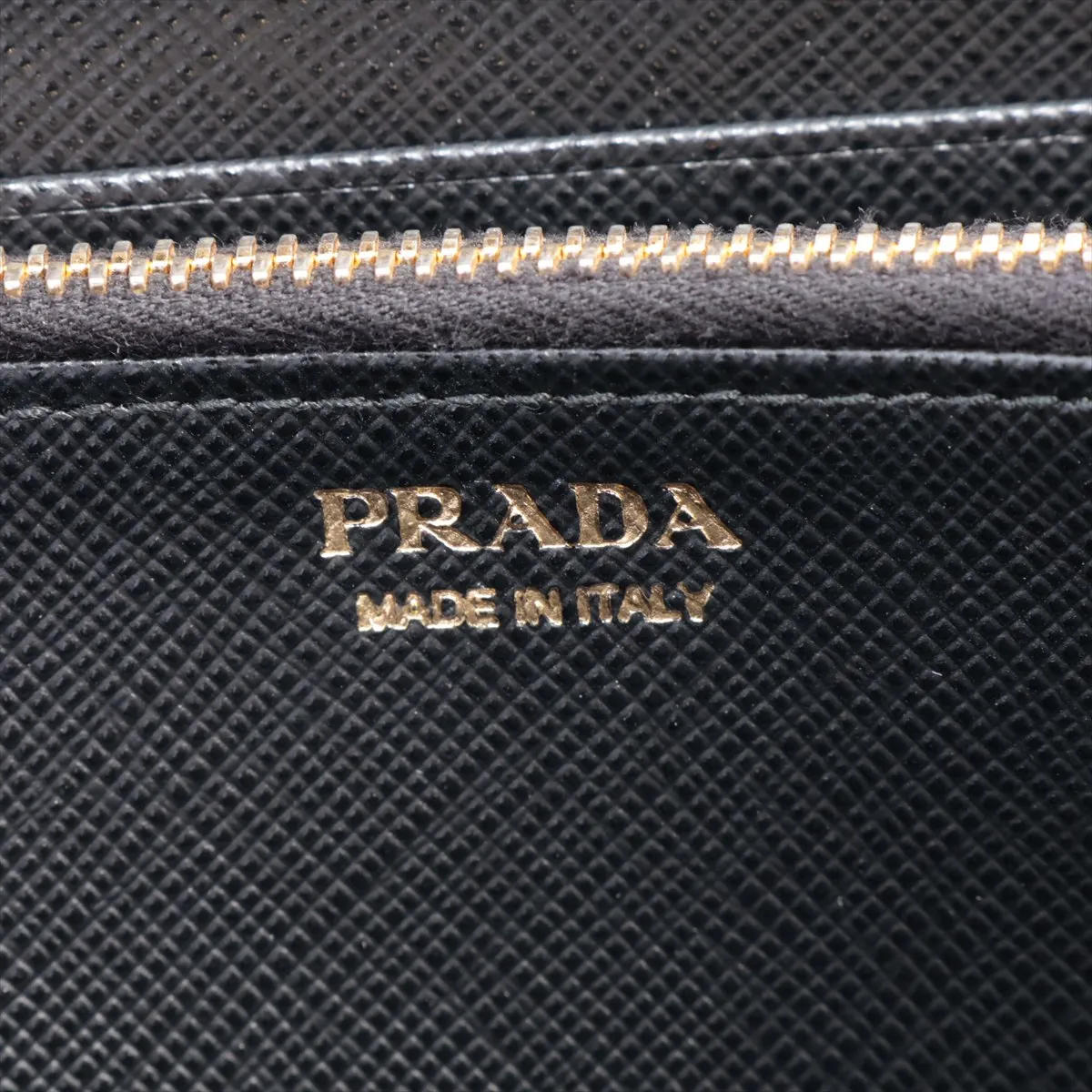 Saffiano 1ML506 Leather Round Zip Wallet, Black — view 9