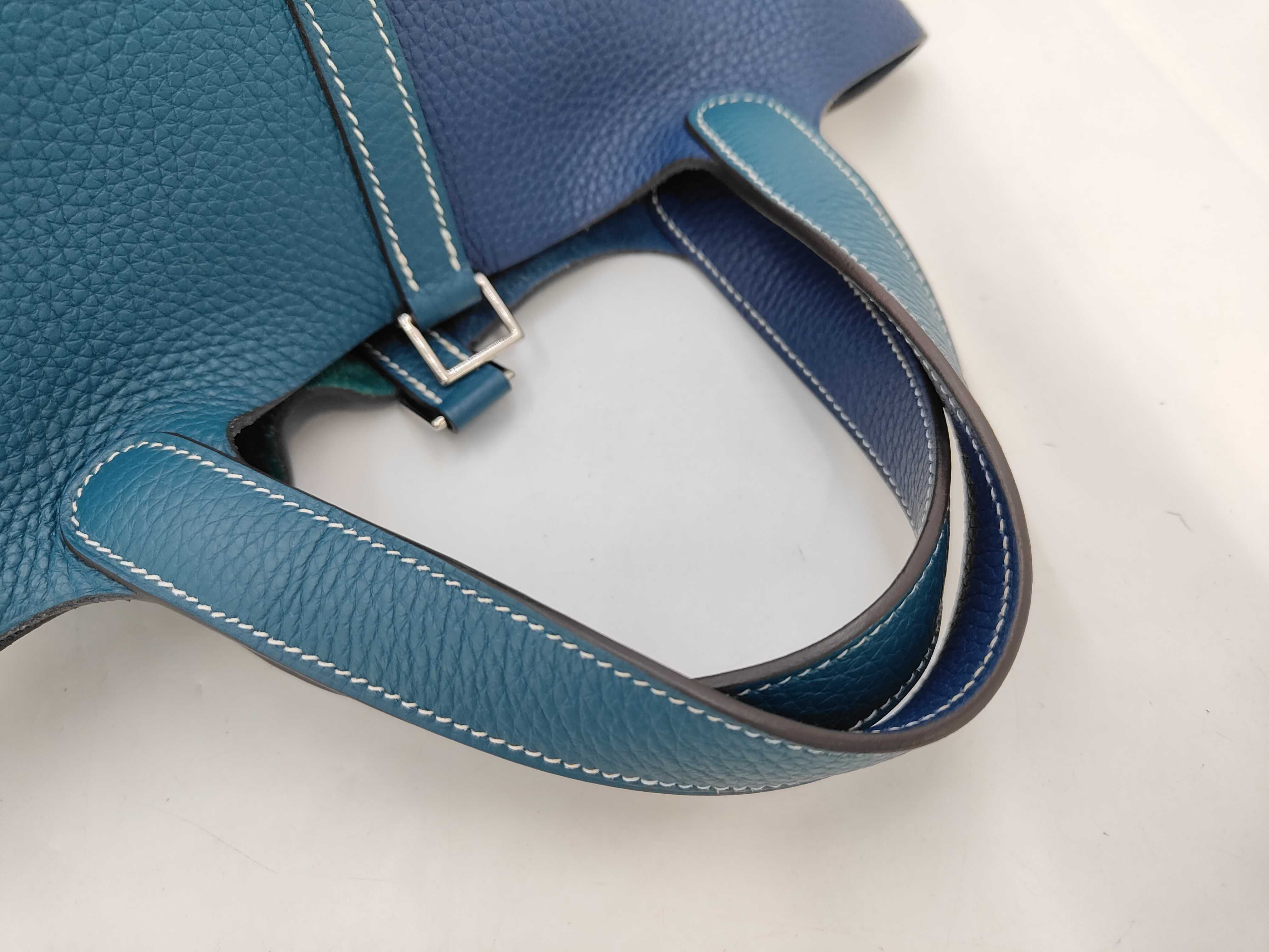 Picotin Lock PM Casaque/Blue Stamped Y Handbag — view 4