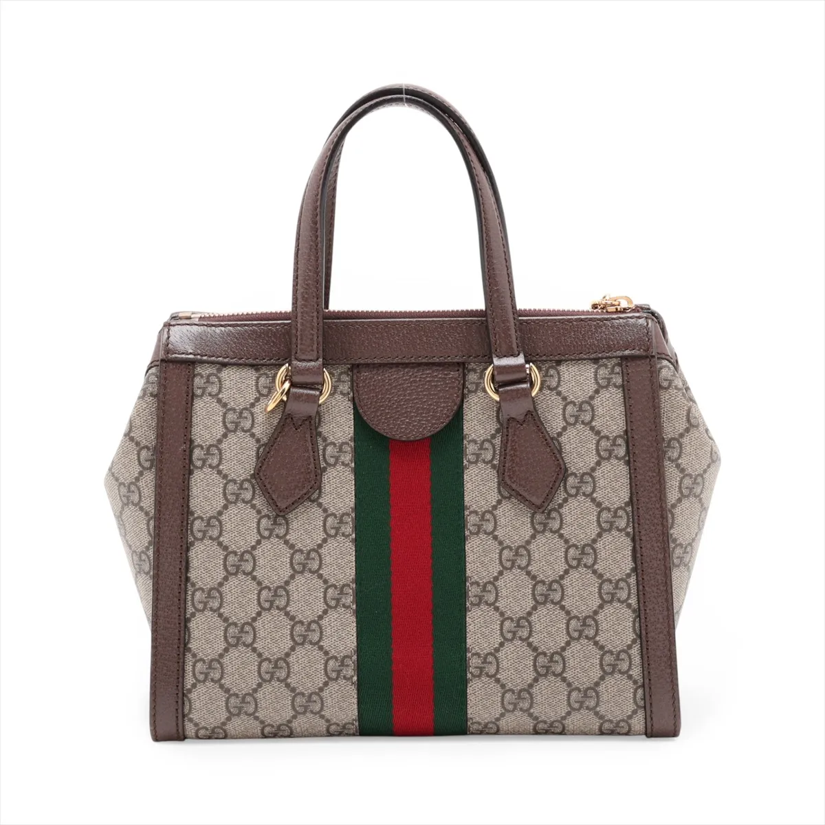 GG Supreme Ophidia PVC x Leather 2-Way Handbag, Beige x Brown, 547551 — view 2
