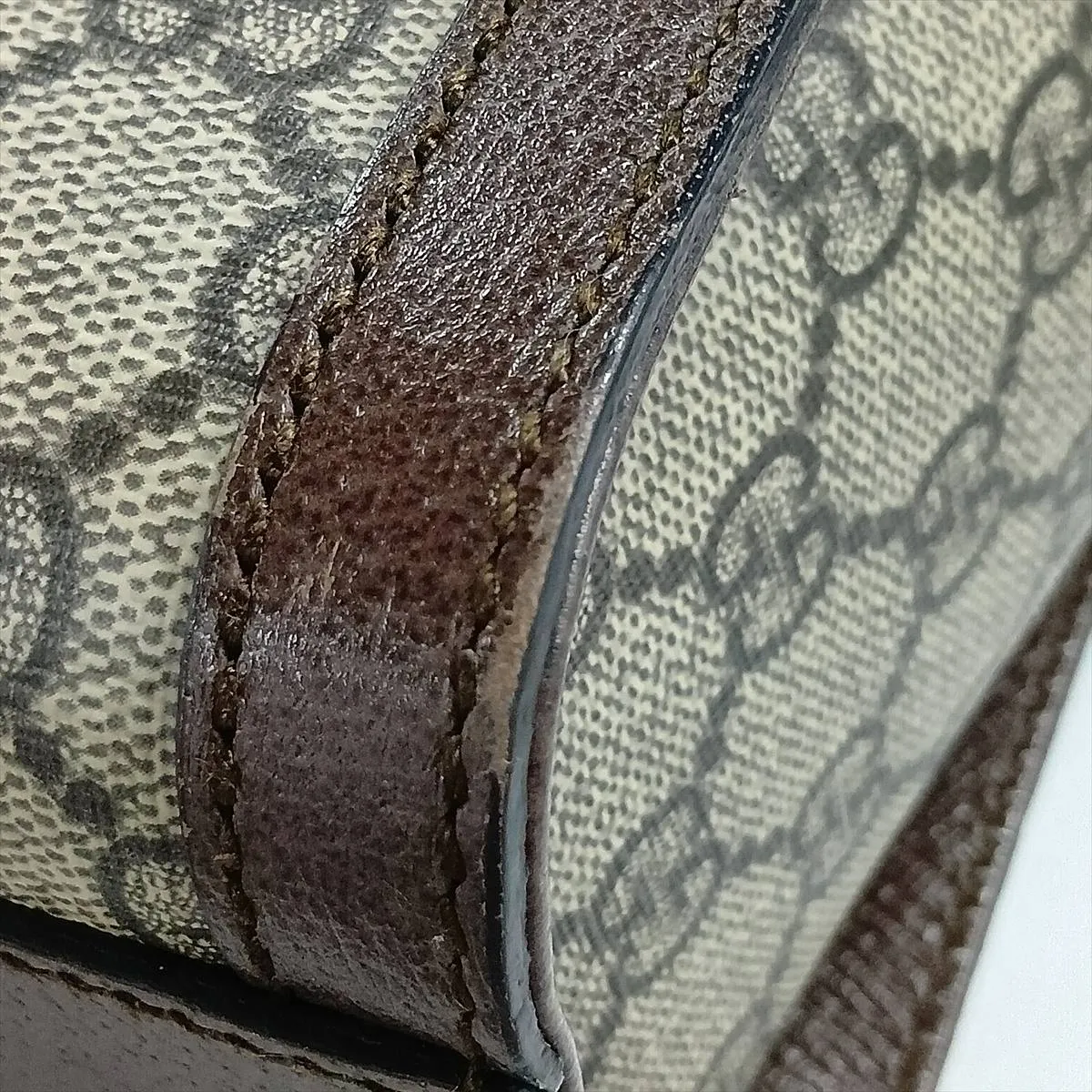 GG Supreme Ophidia PVC x Leather 2-Way Handbag, Beige x Brown, 547551 — view 14