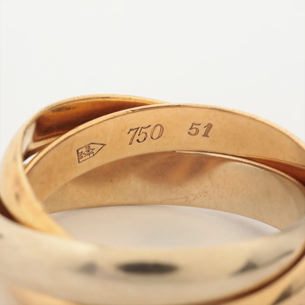 Trinity Ring 750 (Yellow Gold x Pink Gold x White Gold) 7.7g Size 51 Metal — view 3
