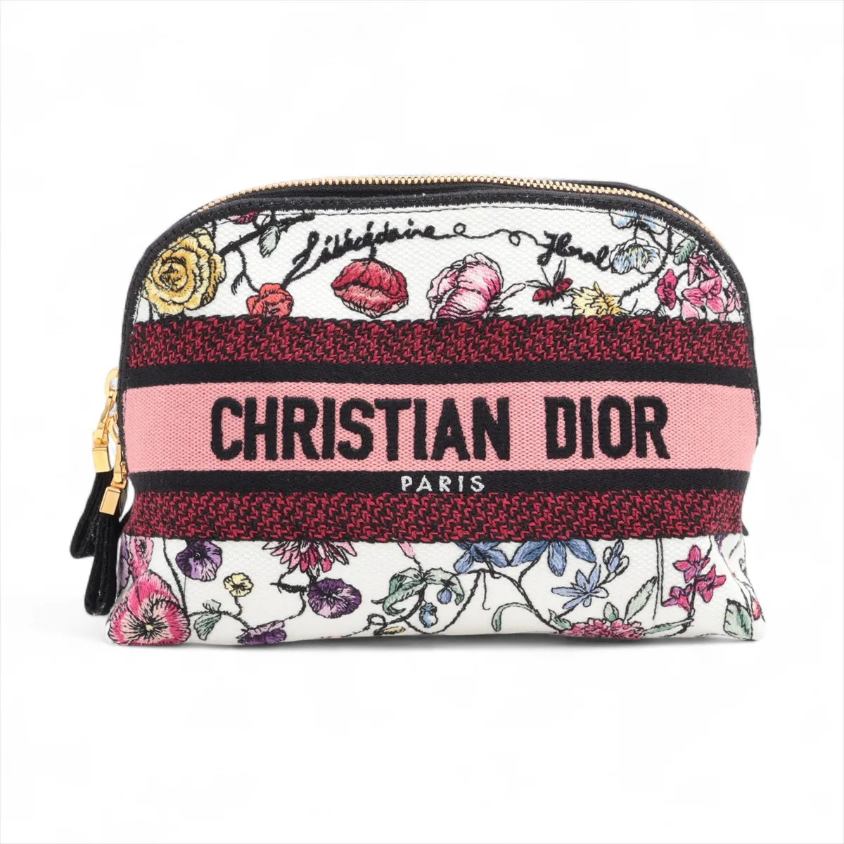 Logo Canvas Pouch Pink x White