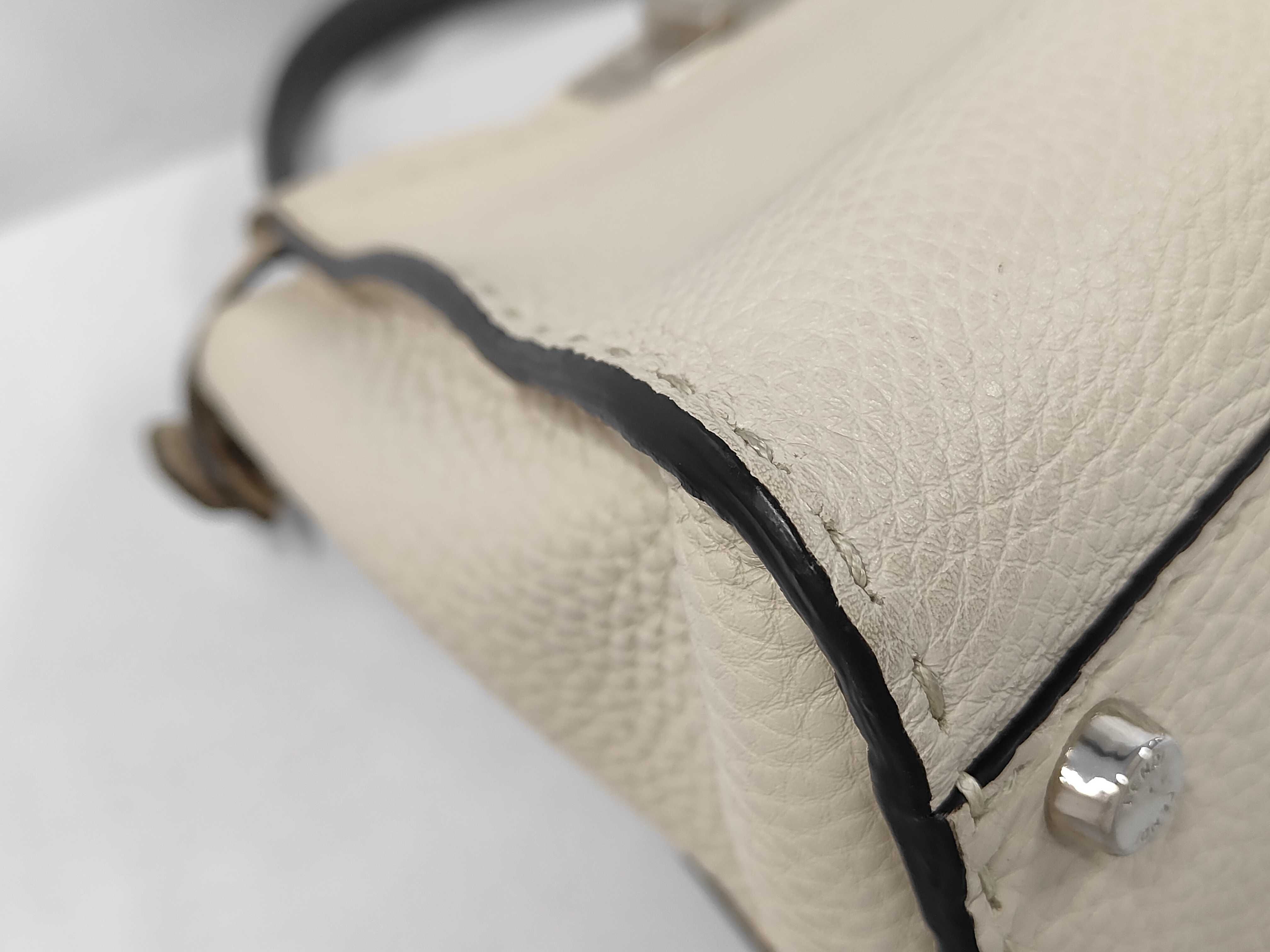 Peekaboo Medium Grey Handbag with Gold Hardware — view 4