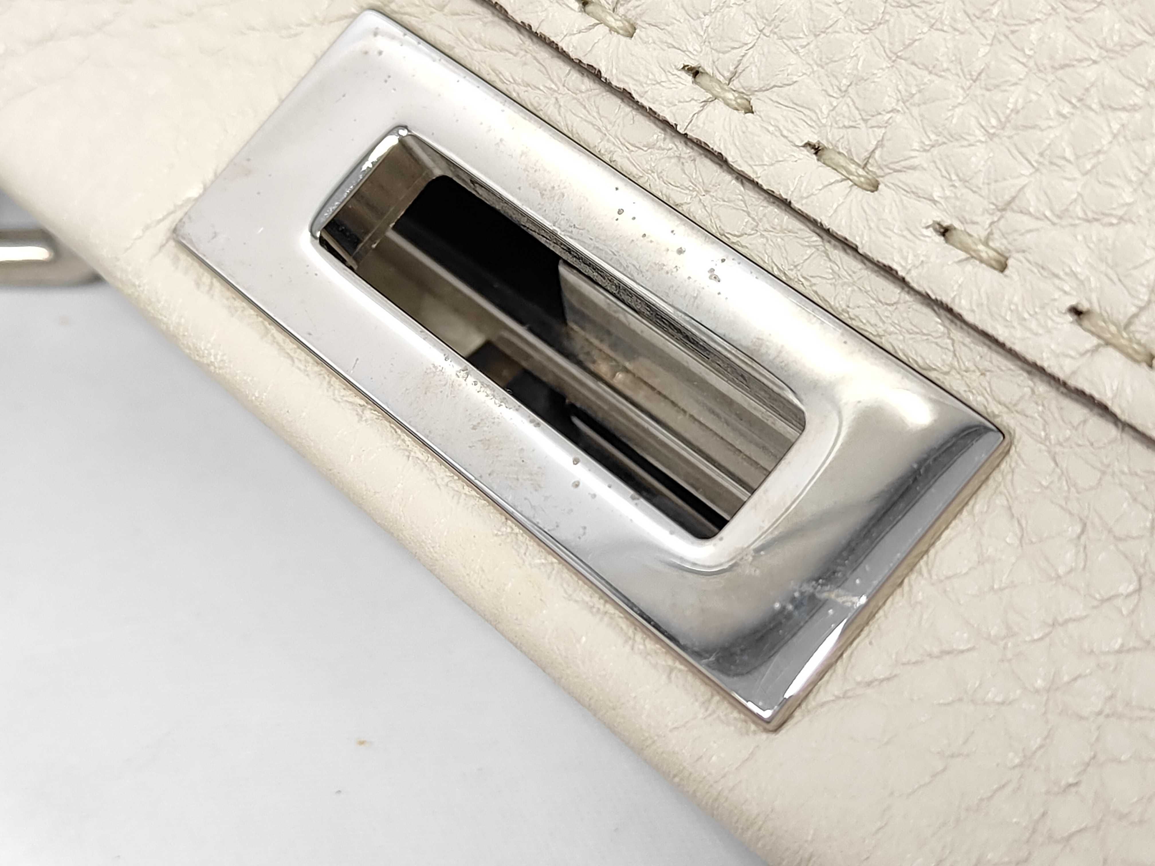 Peekaboo Medium Grey Handbag with Gold Hardware — view 10