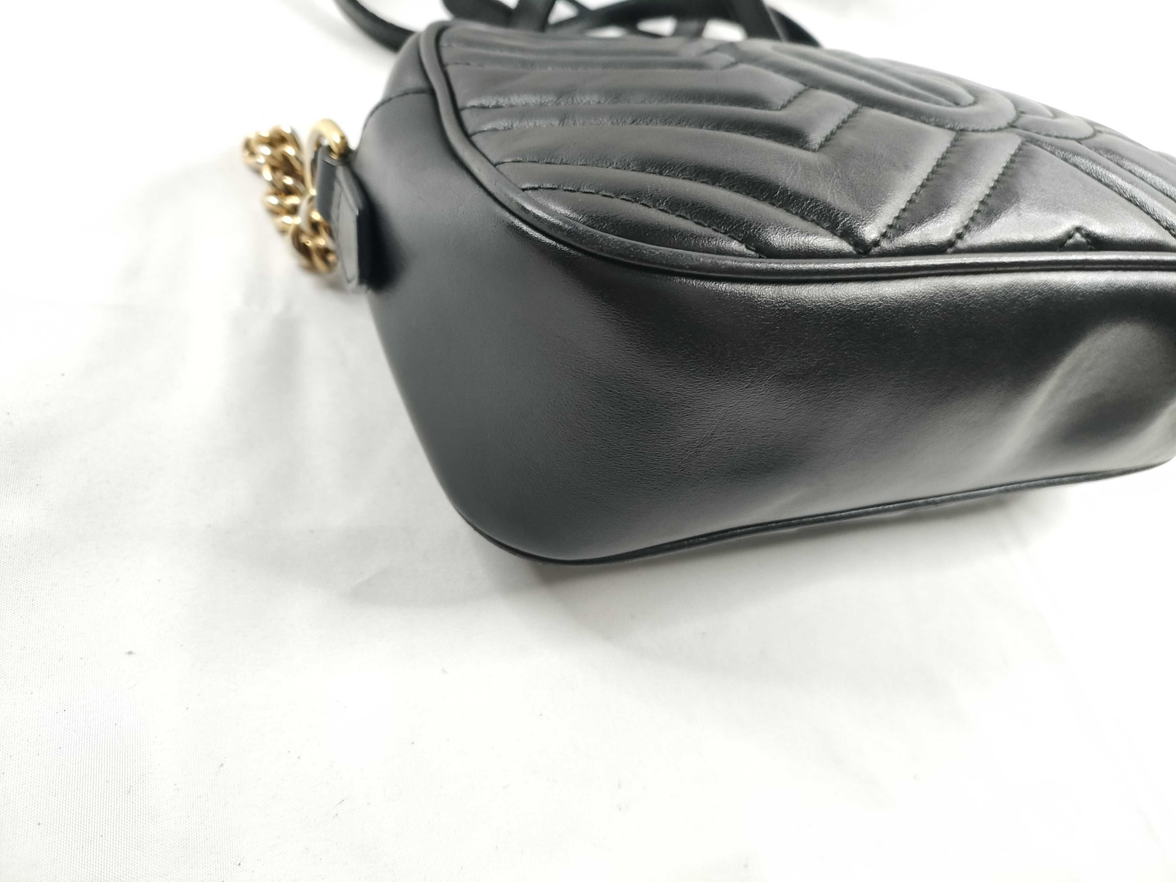 GG Marmont Quilted Leather Shoulder Bag, Black with Gold Hardware — view 3