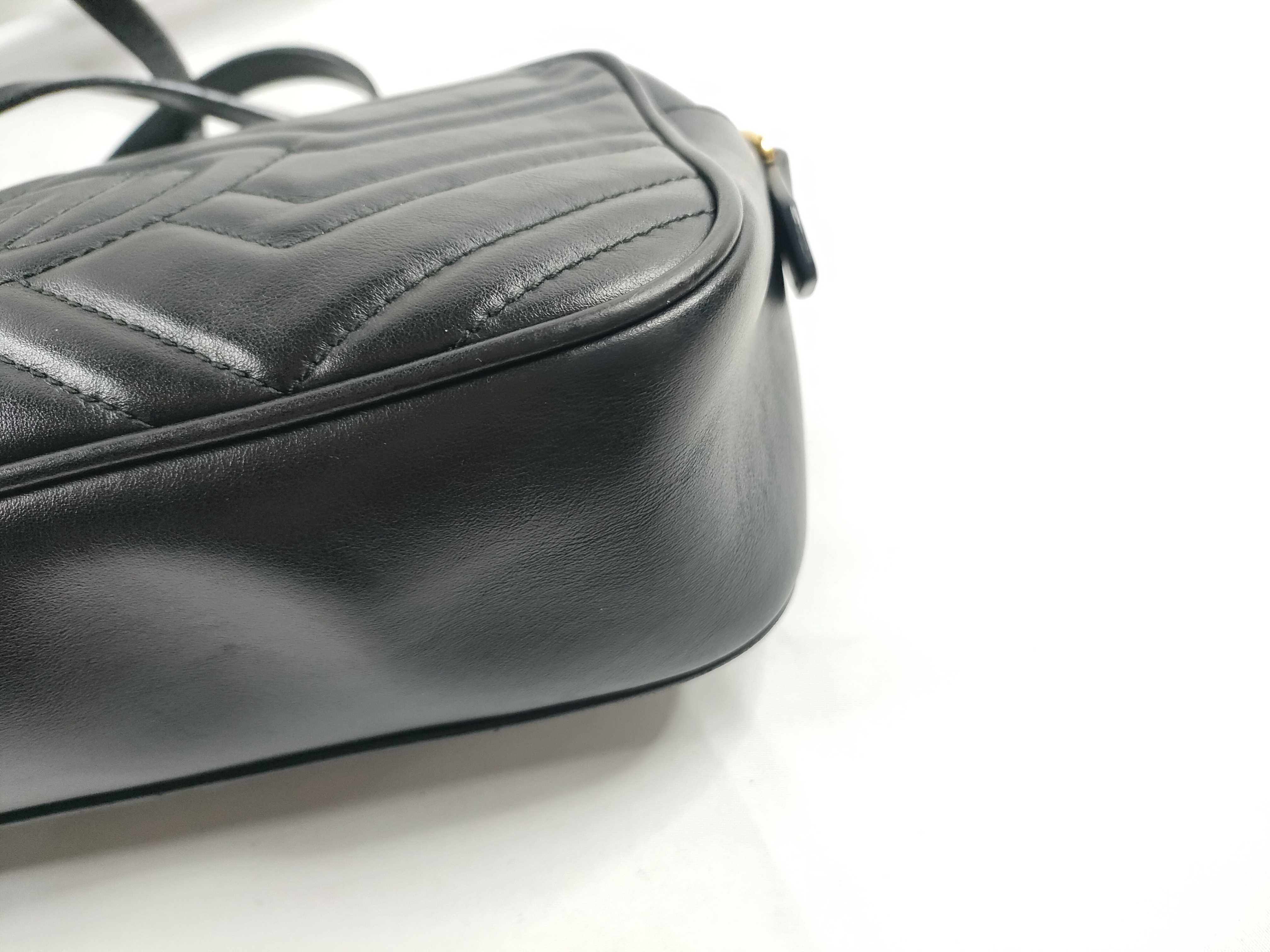 GG Marmont Quilted Leather Shoulder Bag, Black with Gold Hardware — view 5