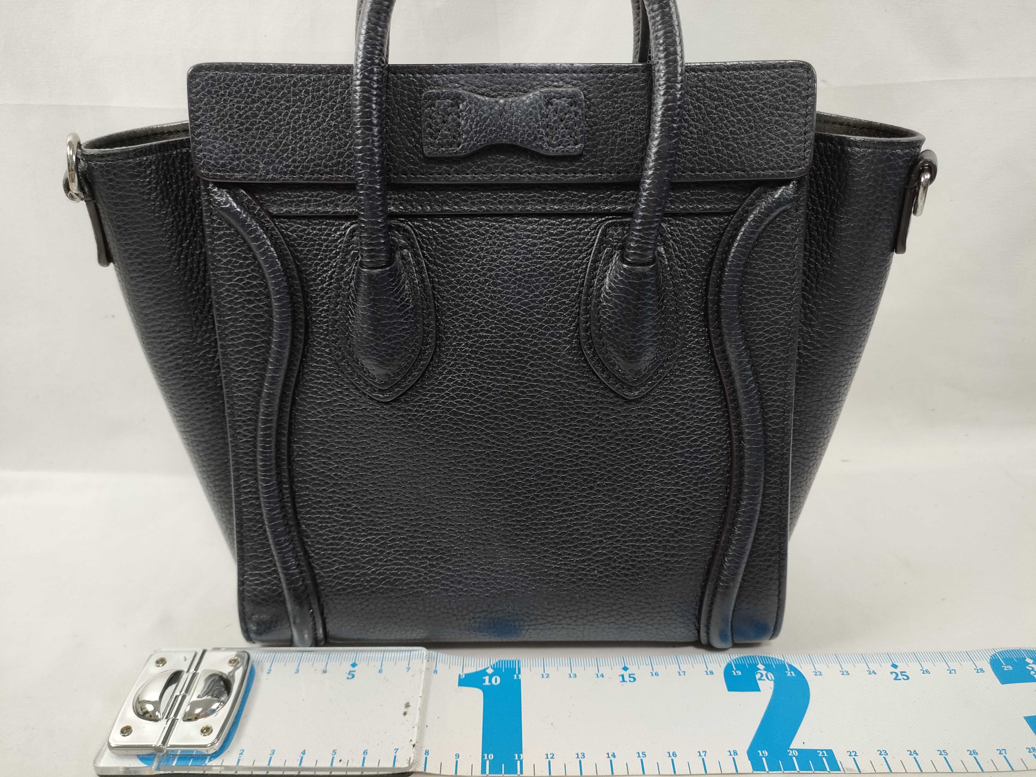 Luggage Nano Shopper Leather 2-Way Handbag, Black — view 2