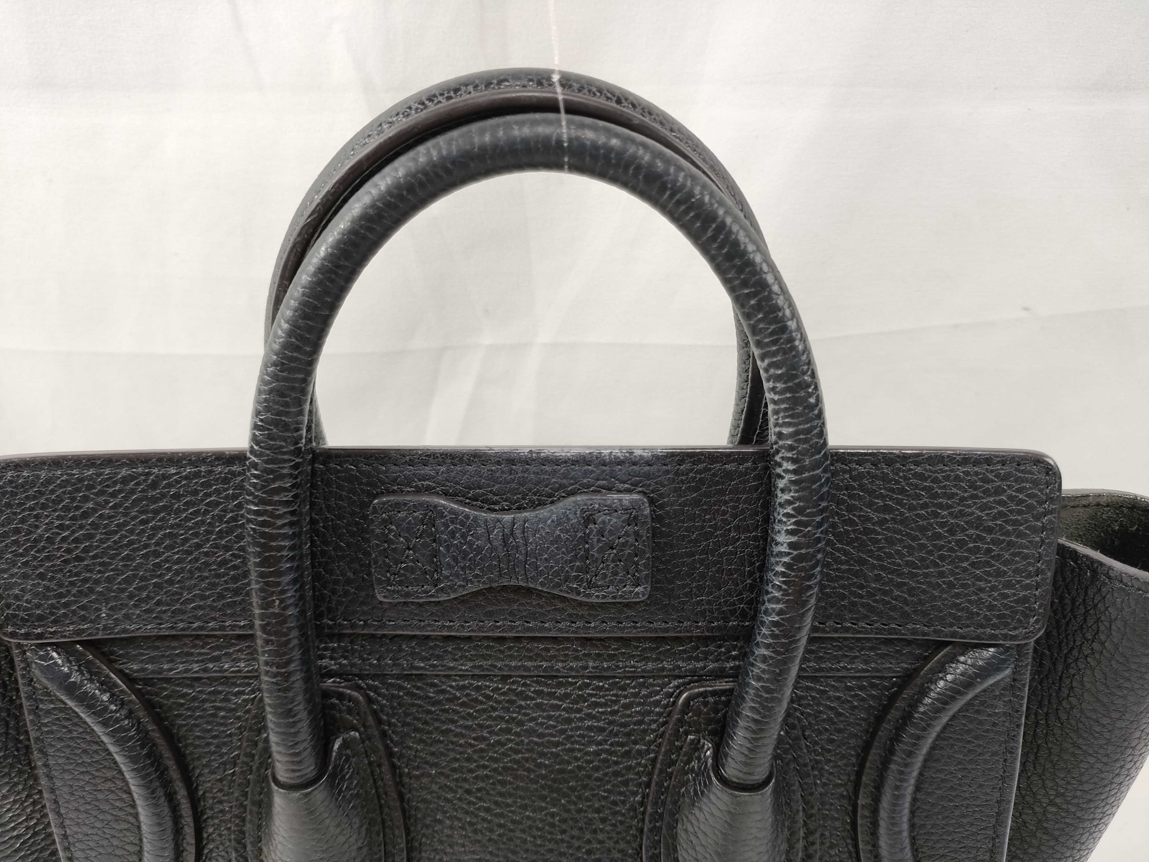 Luggage Nano Shopper Leather 2-Way Handbag, Black — view 3