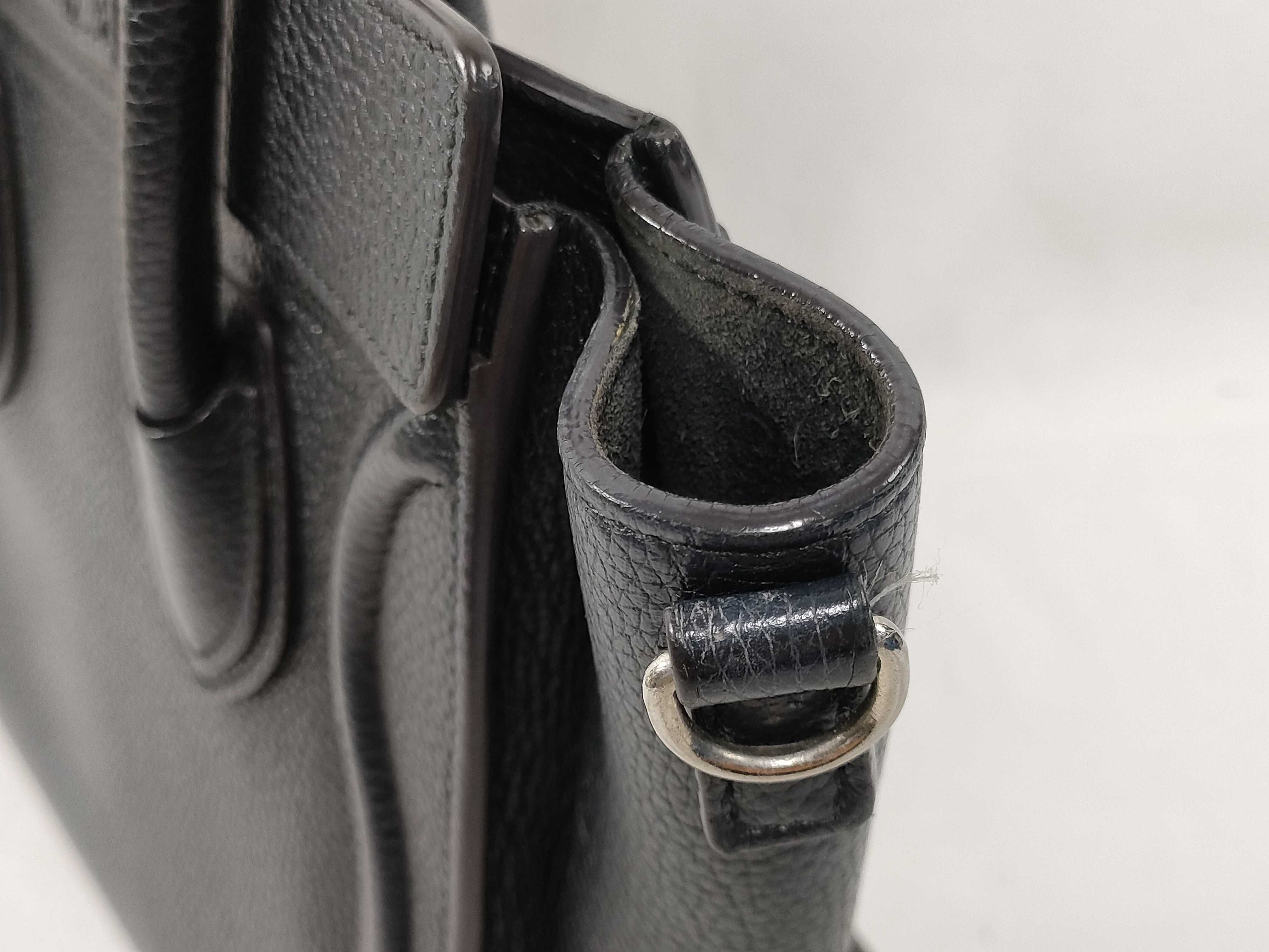 Luggage Nano Shopper Leather 2-Way Handbag, Black — view 6