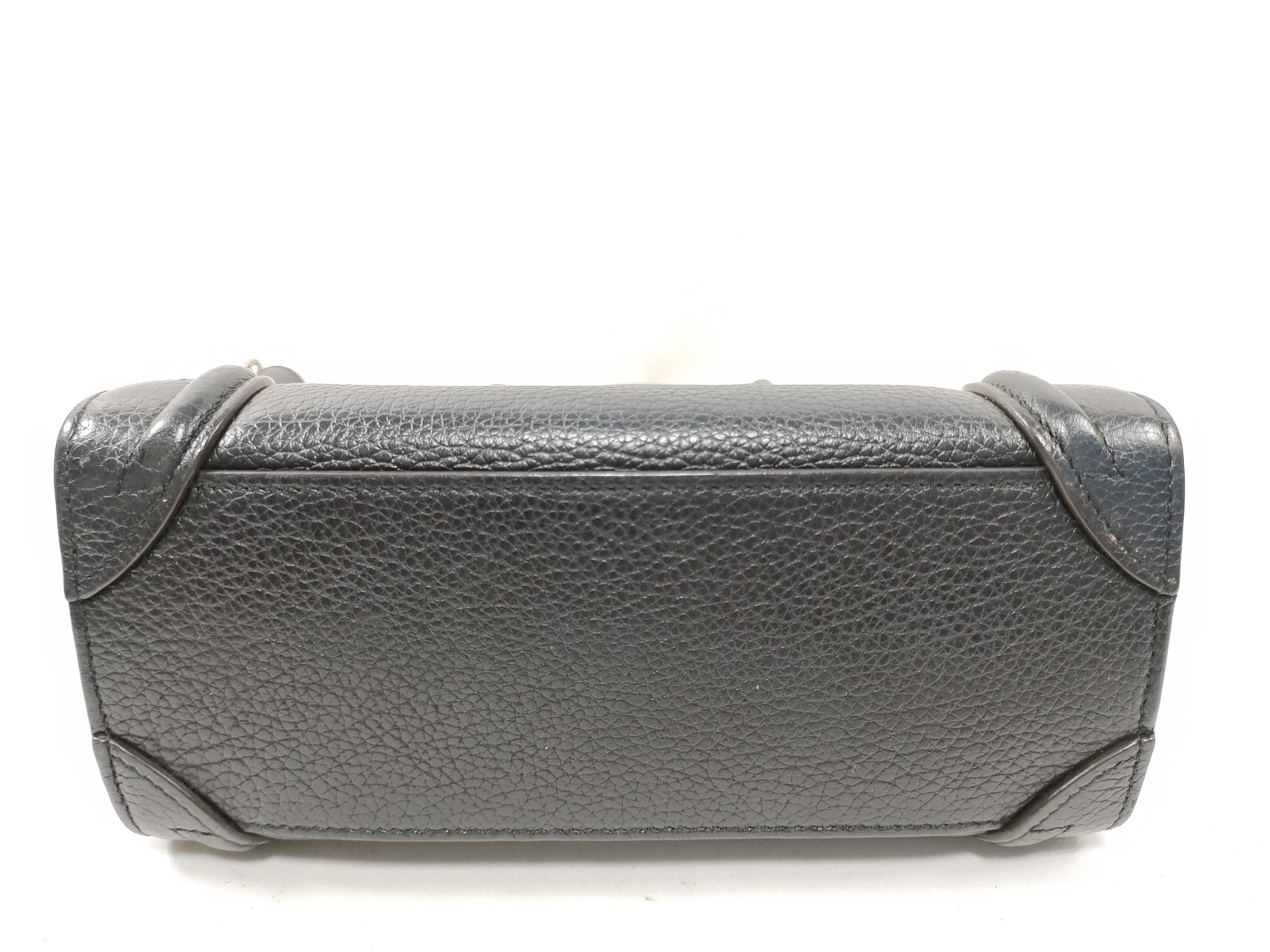 Luggage Nano Shopper Leather 2-Way Handbag, Black — view 7