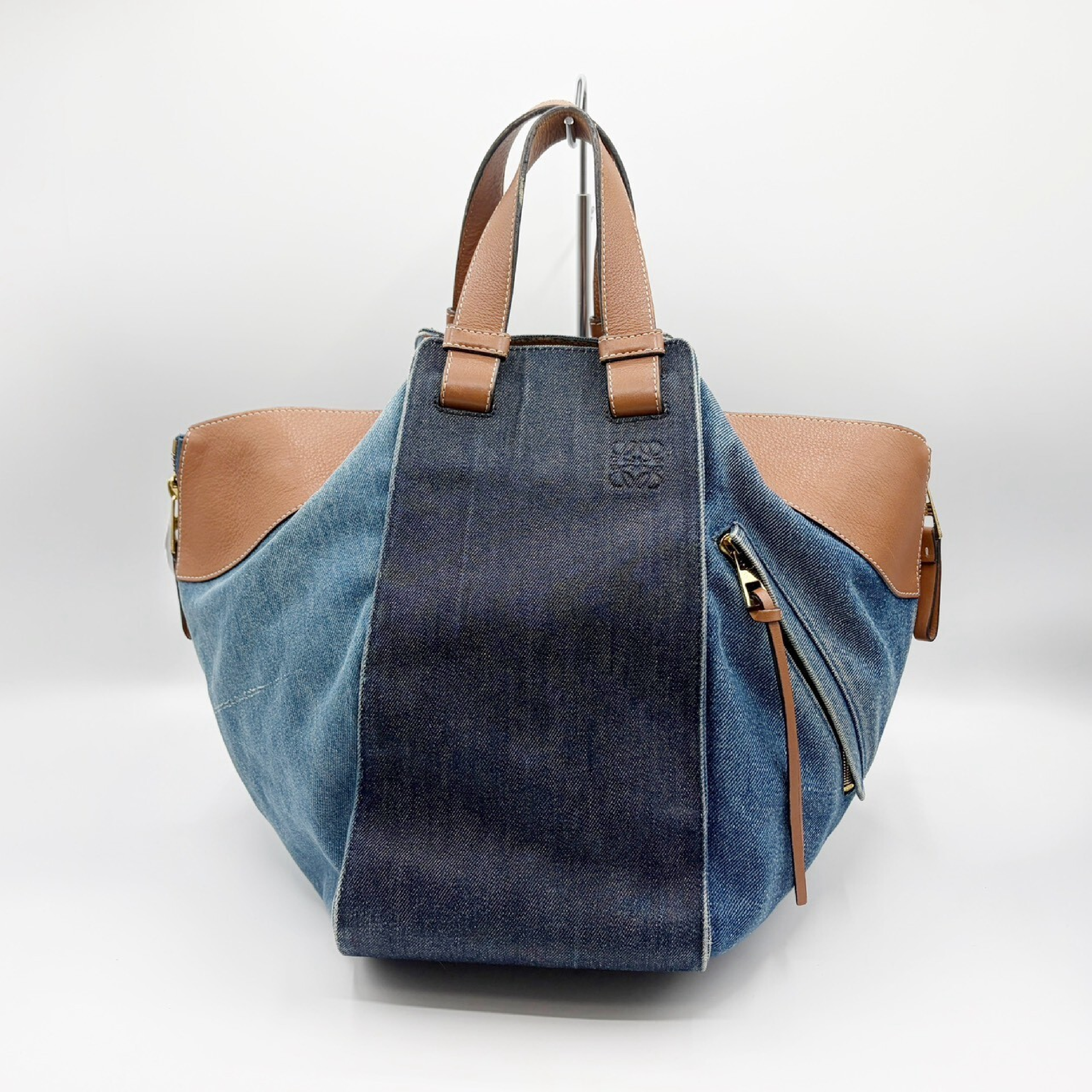Hammock Medium Denim Leather Handbag — view 2