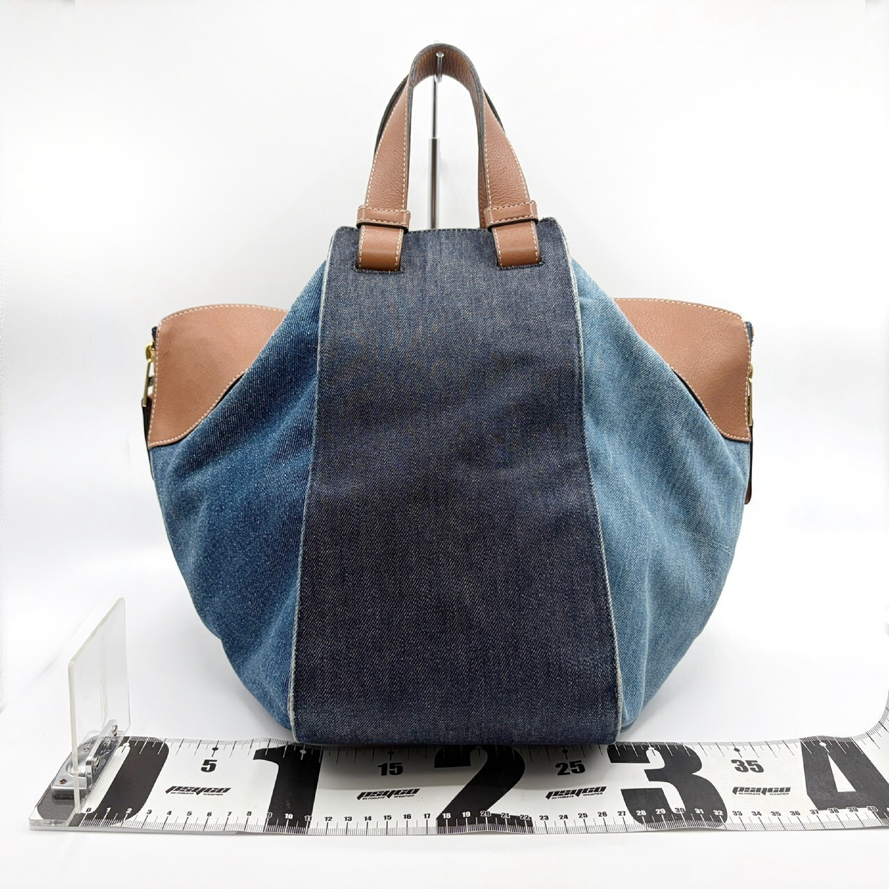 Hammock Medium Denim Leather Handbag — view 3