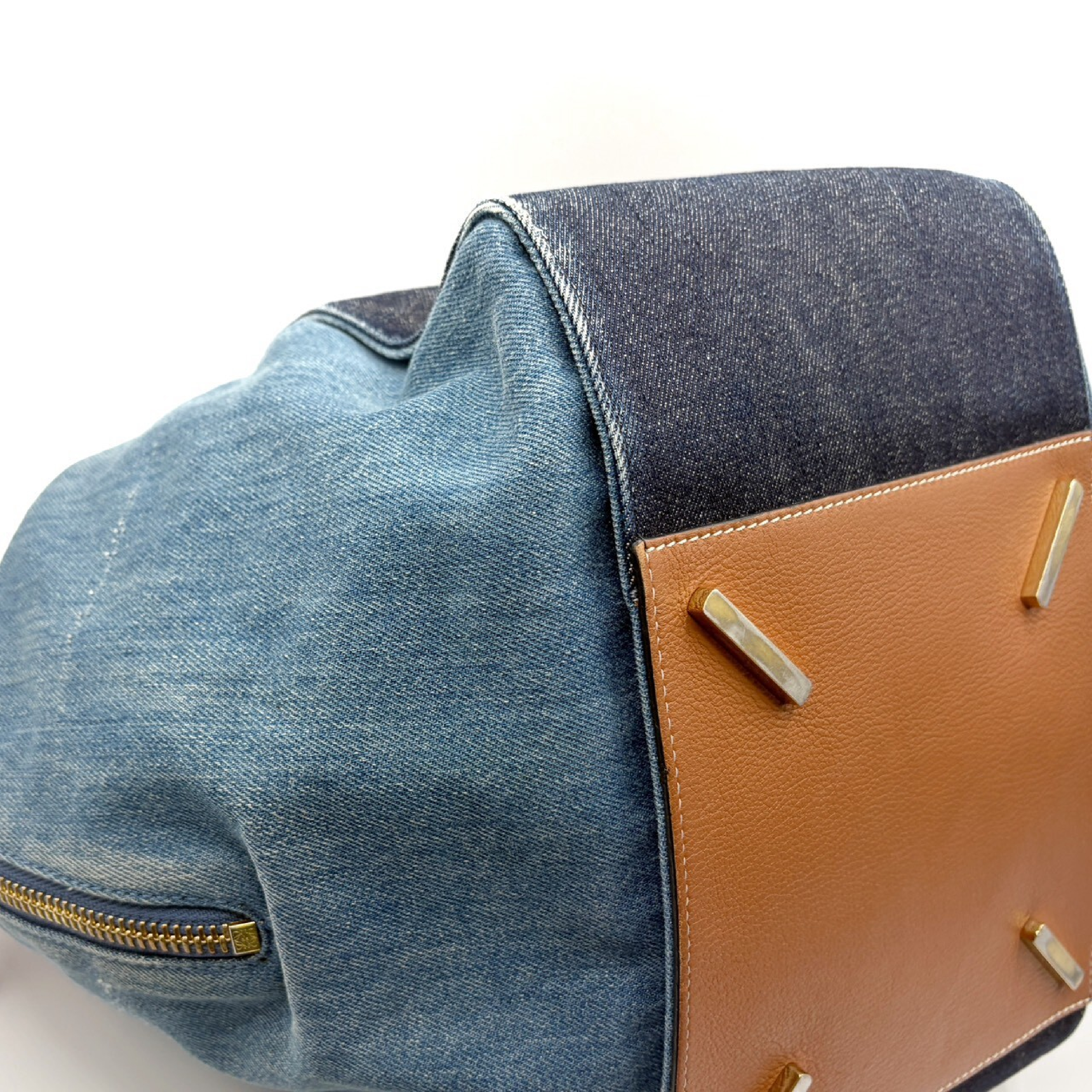 Hammock Medium Denim Leather Handbag — view 5