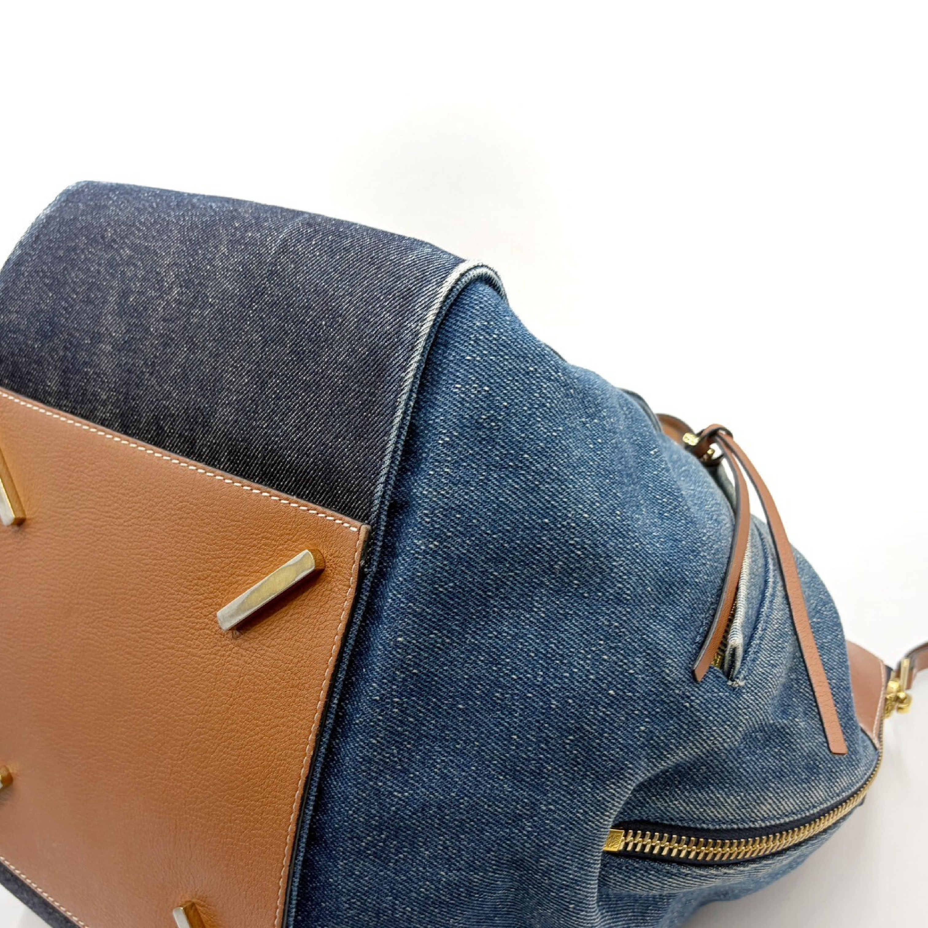 Hammock Medium Denim Leather Handbag — view 6