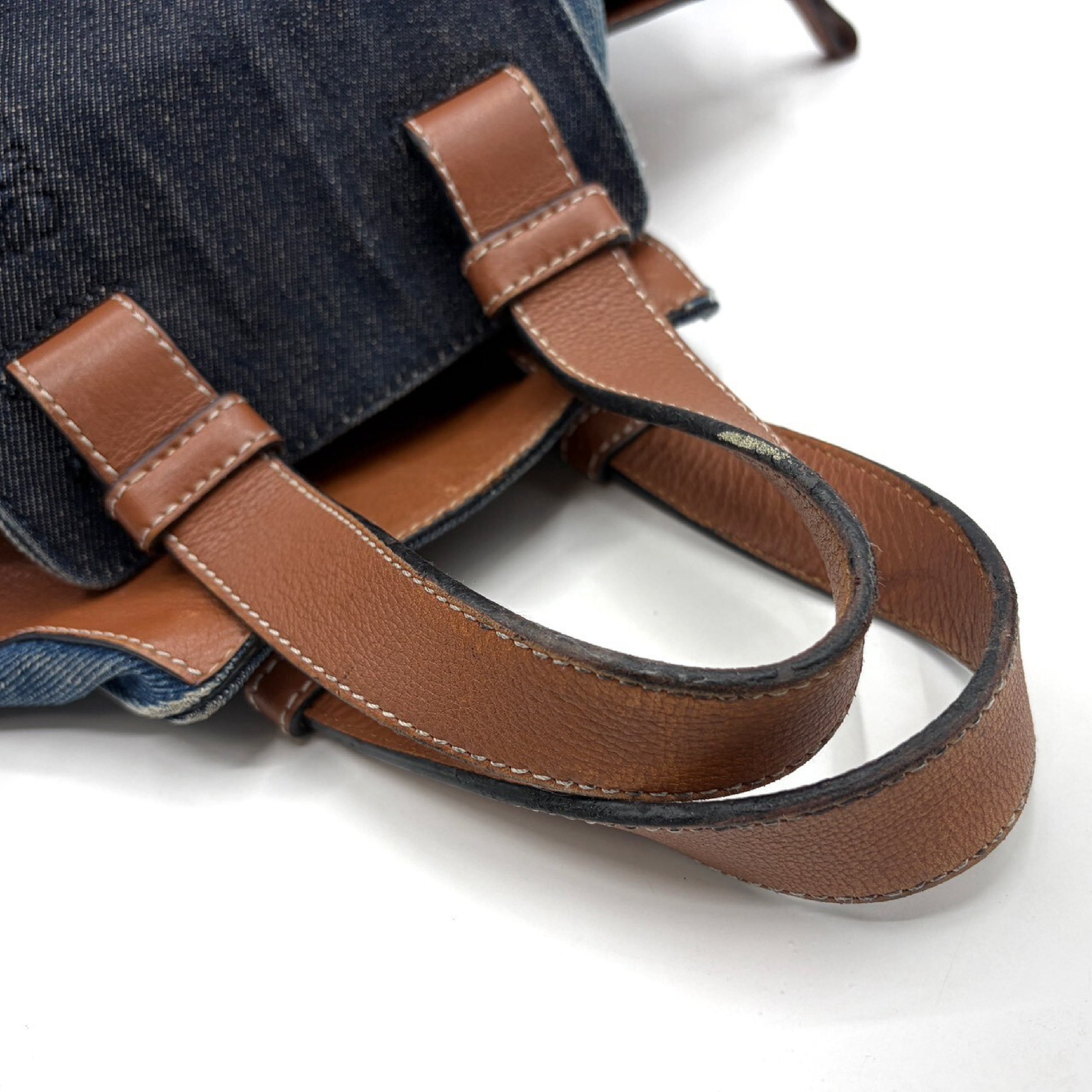 Hammock Medium Denim Leather Handbag — view 7