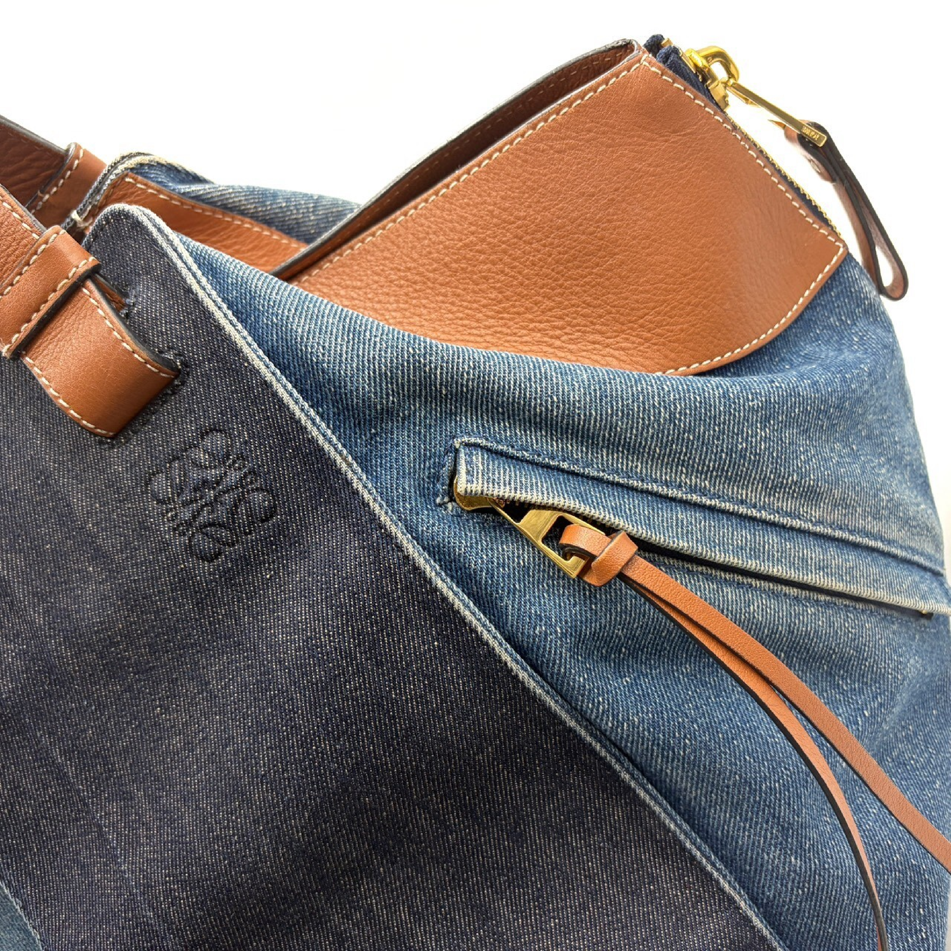 Hammock Medium Denim Leather Handbag — view 8