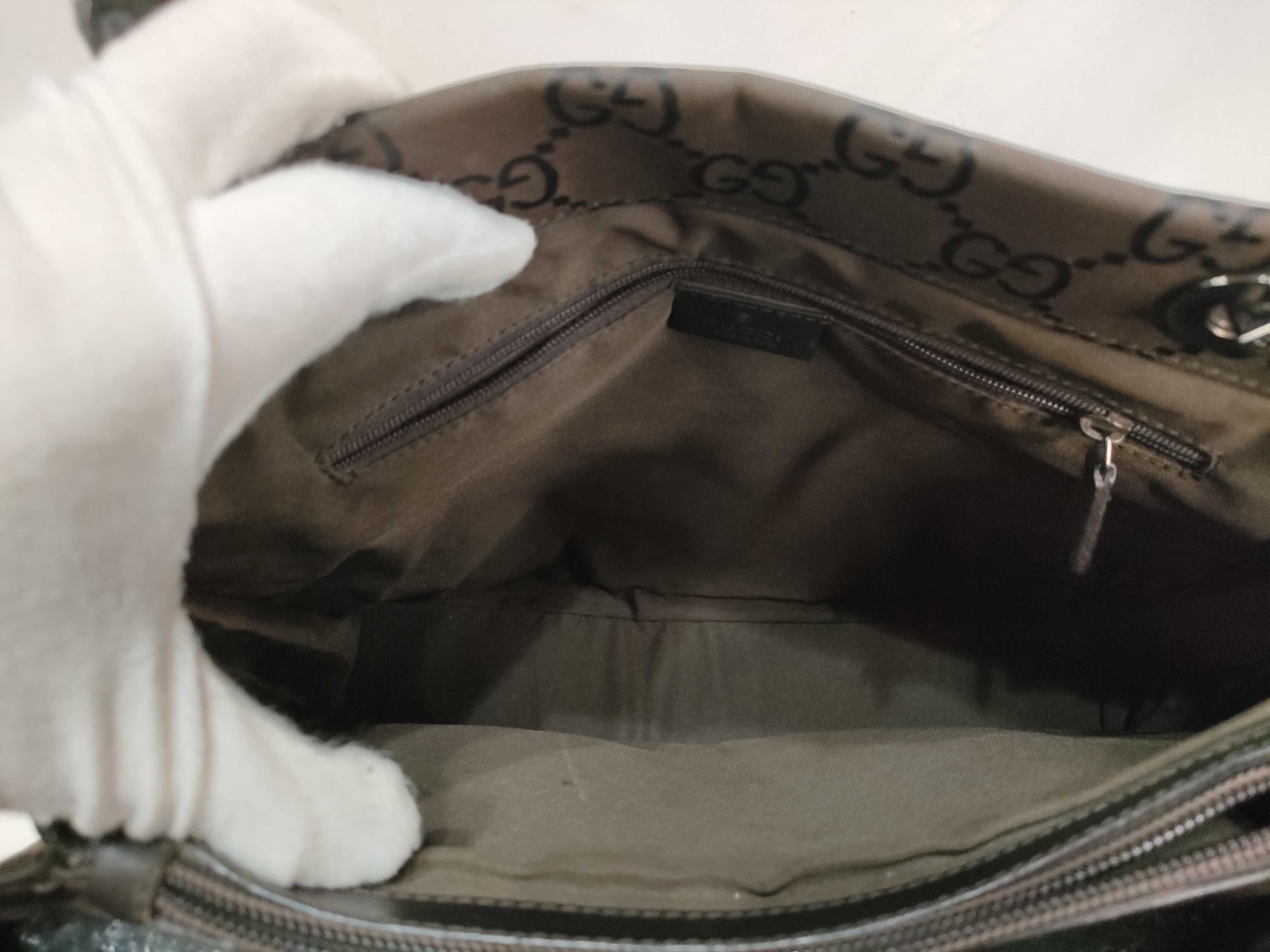 GG Gucci 002.1010 Handbag Tote Bag GG Nylon Brown Handbag — view 11