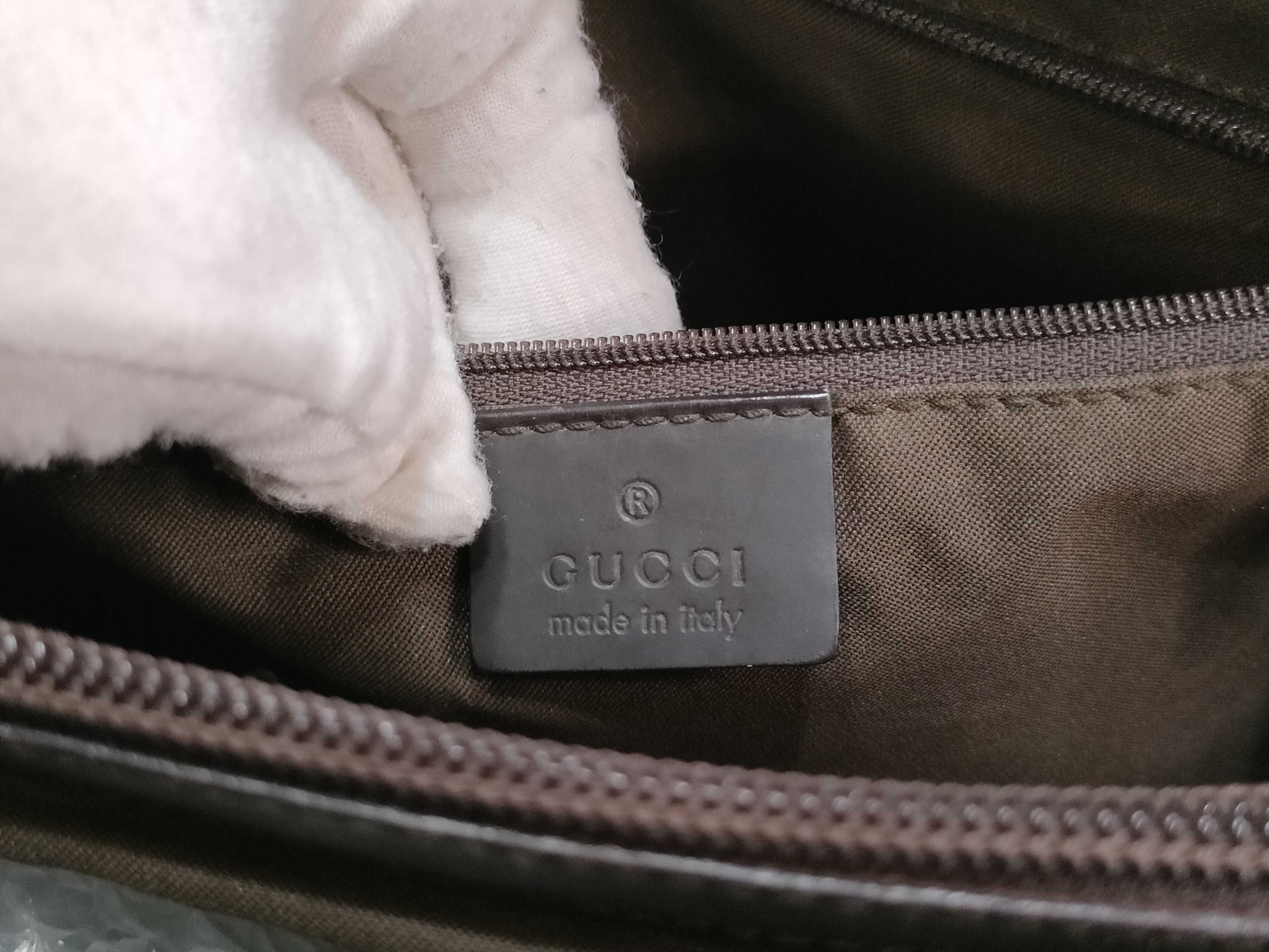 GG Gucci 002.1010 Handbag Tote Bag GG Nylon Brown Handbag — view 12