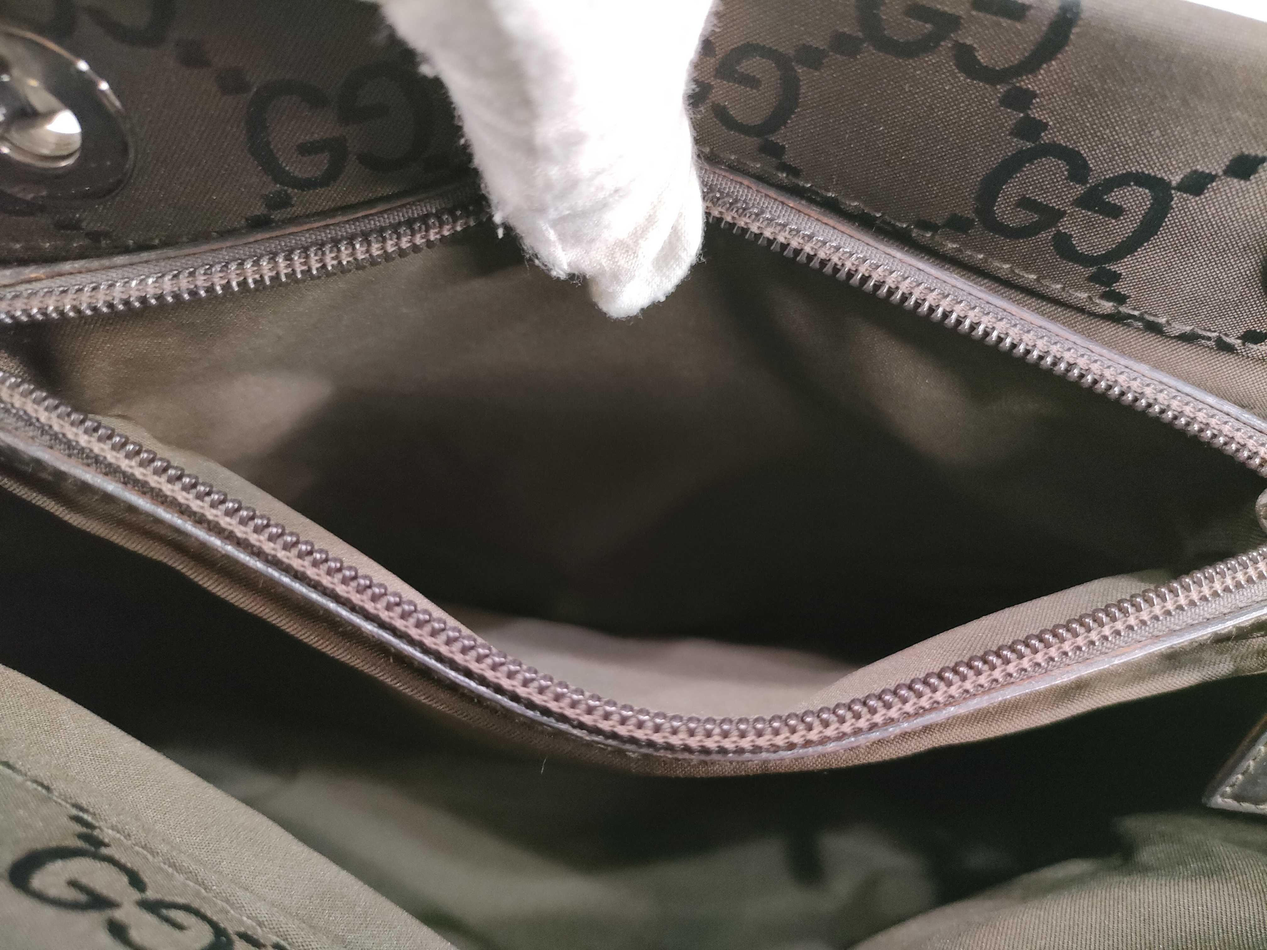 GG Gucci 002.1010 Handbag Tote Bag GG Nylon Brown Handbag — view 14