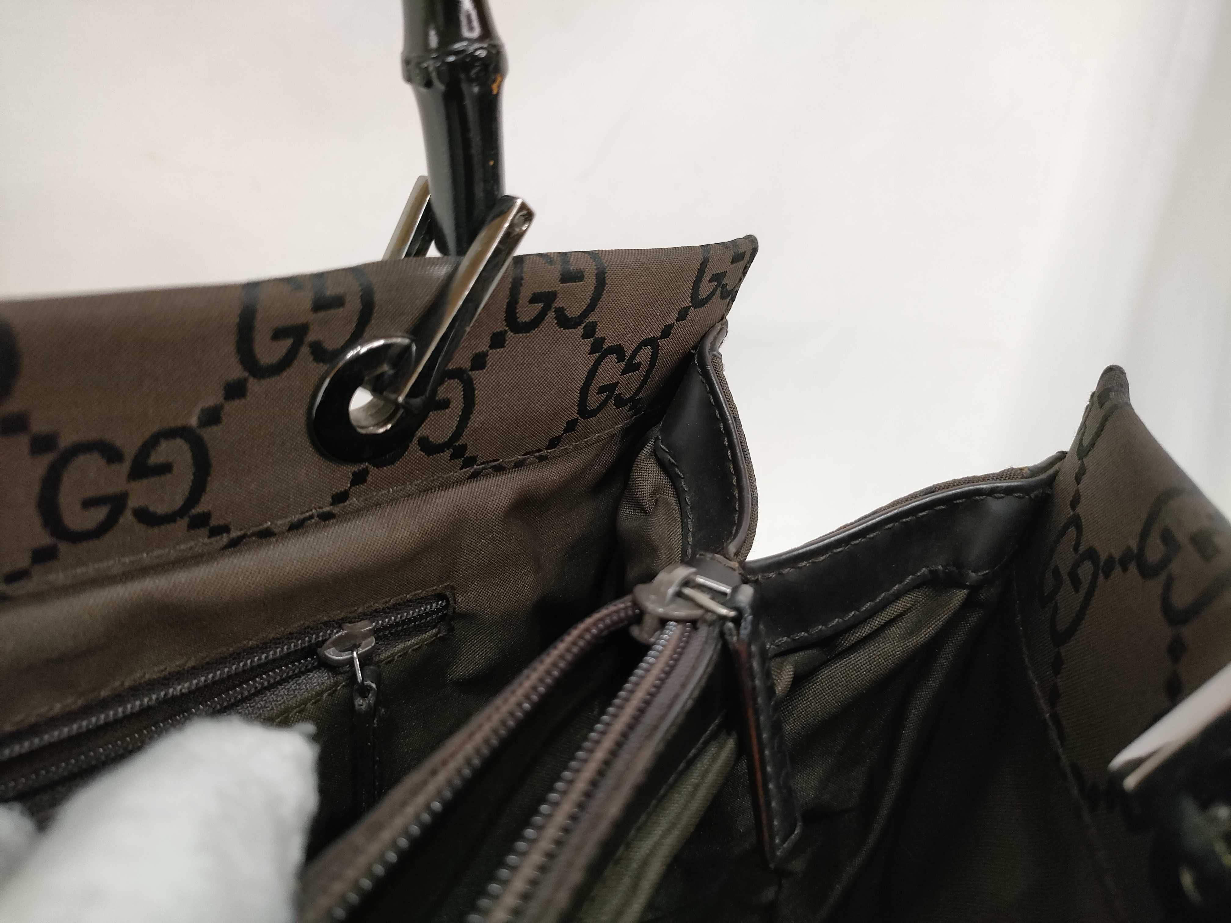 GG Gucci 002.1010 Handbag Tote Bag GG Nylon Brown Handbag — view 15