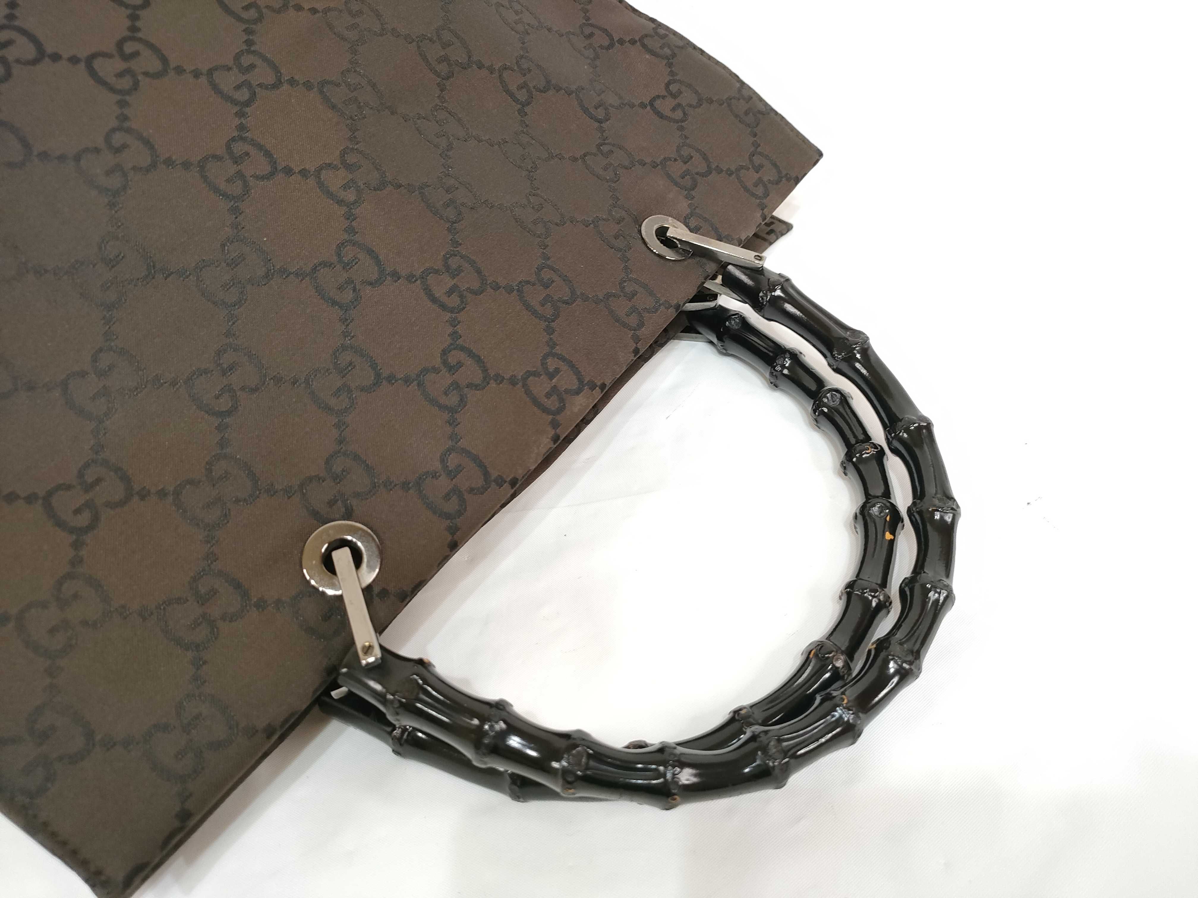 GG Gucci 002.1010 Handbag Tote Bag GG Nylon Brown Handbag — view 3