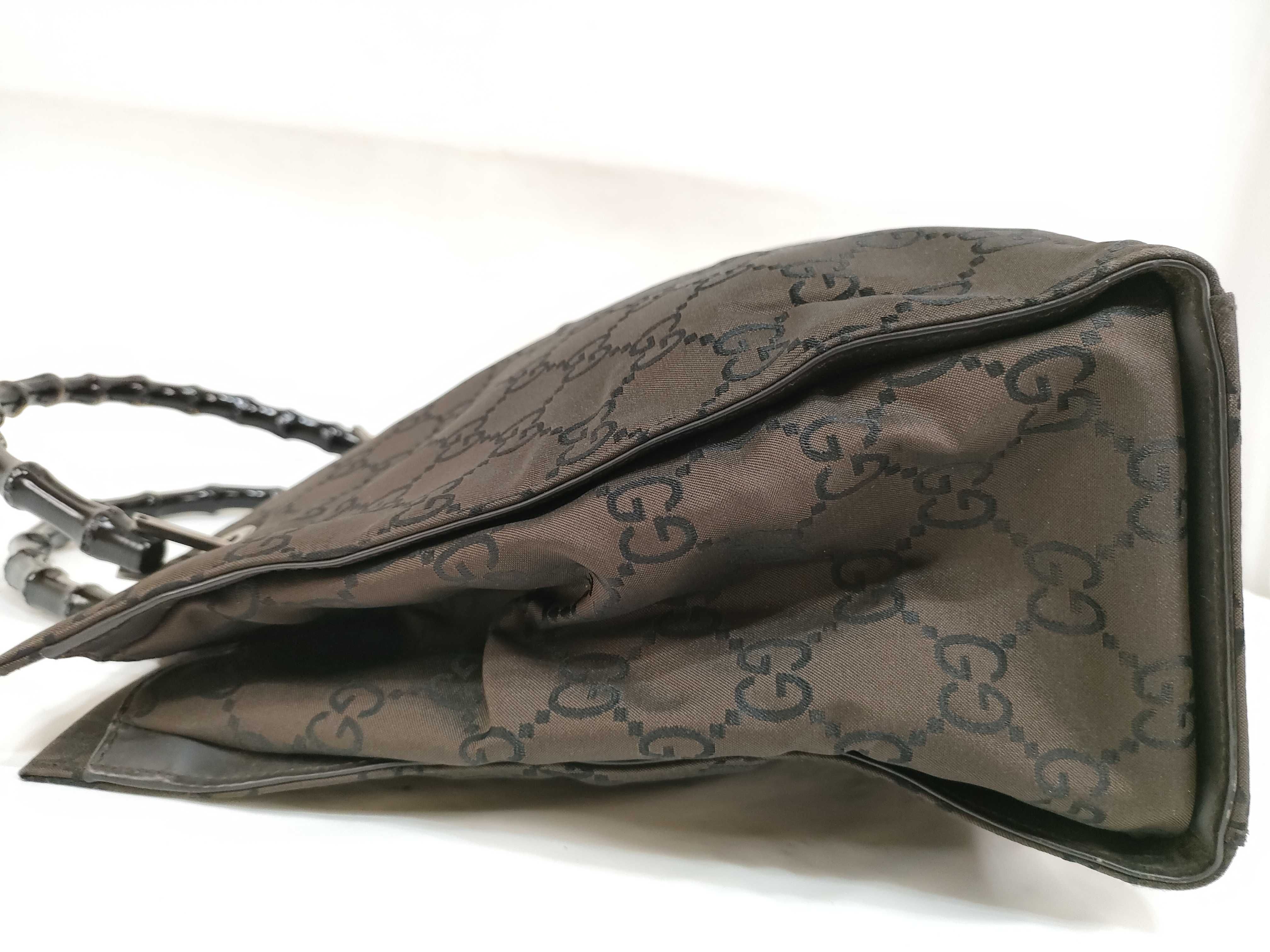 GG Gucci 002.1010 Handbag Tote Bag GG Nylon Brown Handbag — view 9
