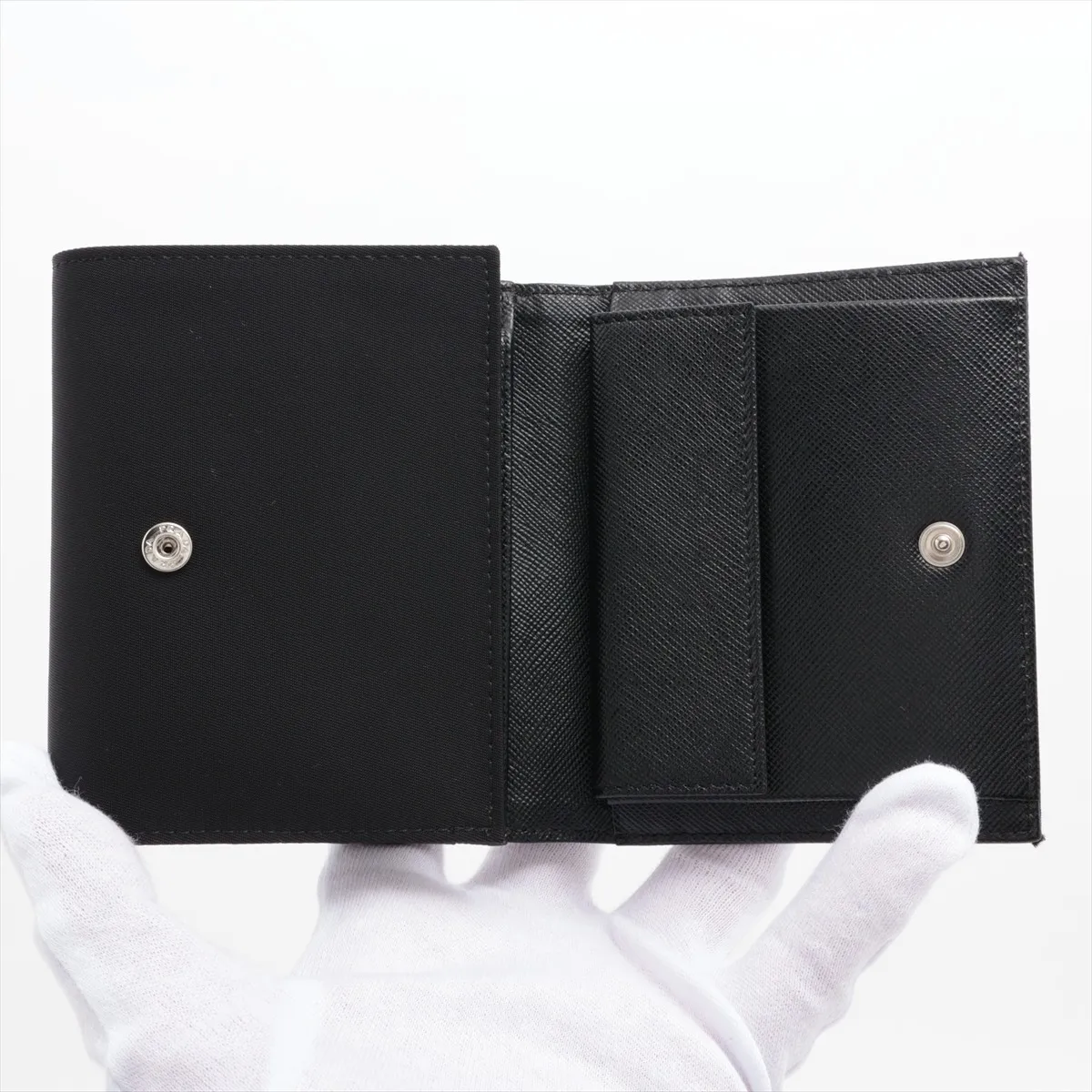 Tessuto Nylon Compact Wallet Black M176 — view 3