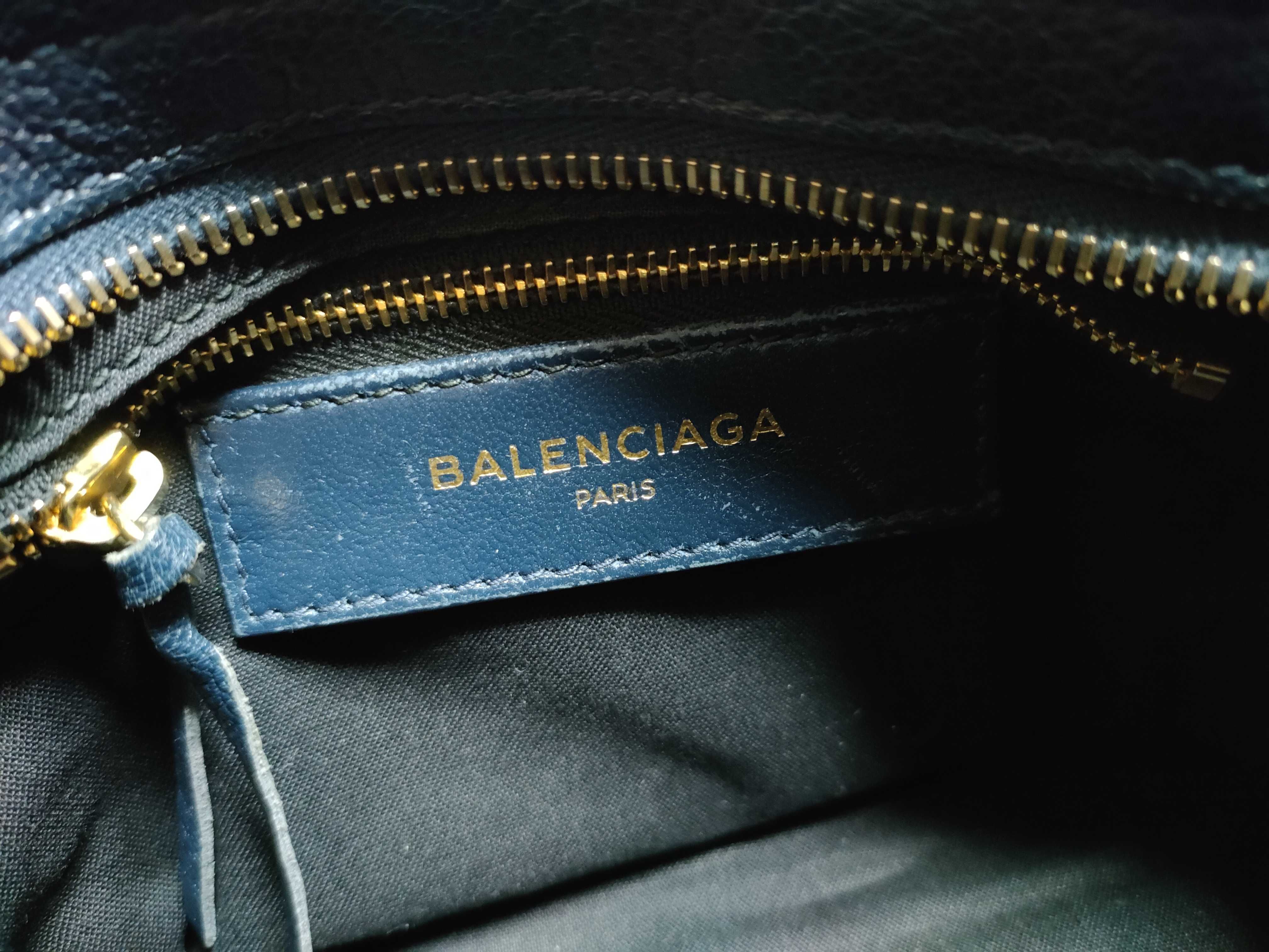 Classic Metal Edge City Leather 2-Way Handbag, Navy, 390160 (Handbag) — view 12