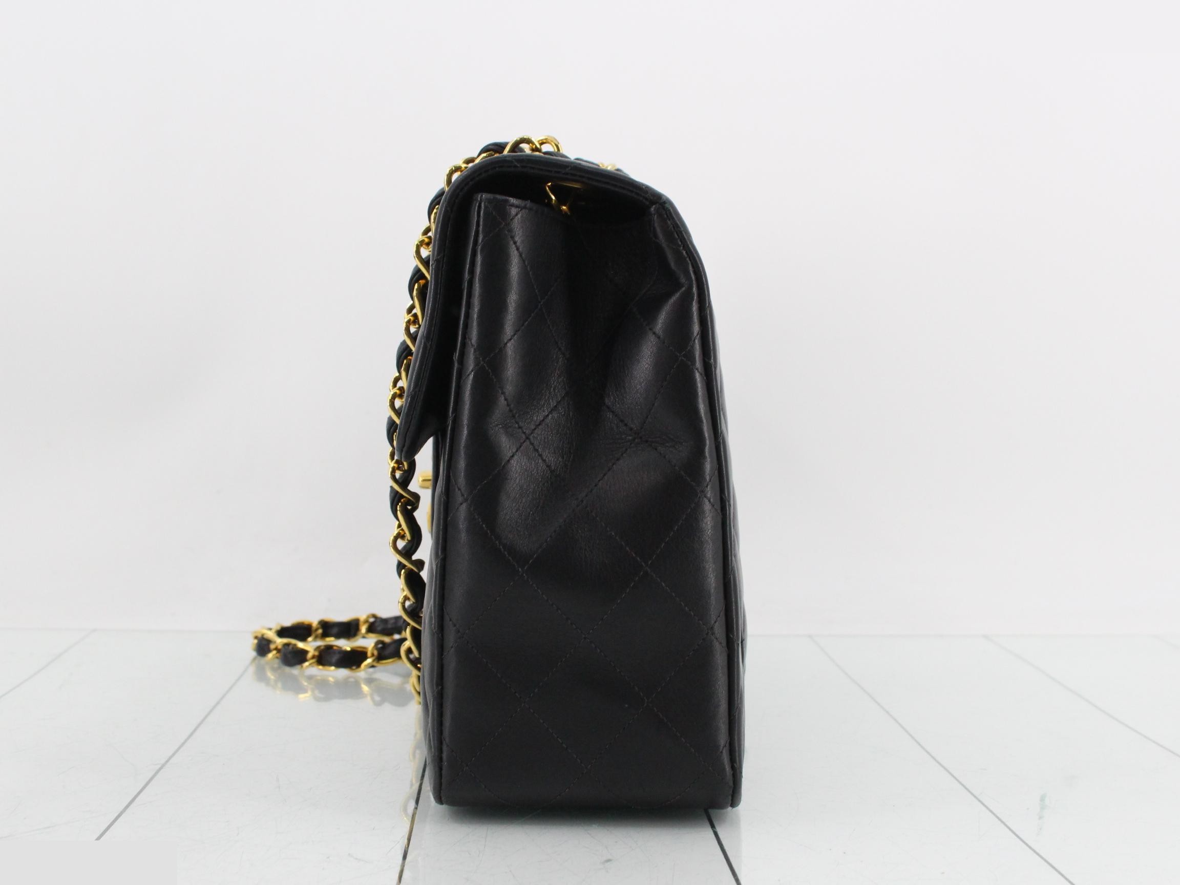 Large Matelassé Double Chain Lambskin Black — view 3