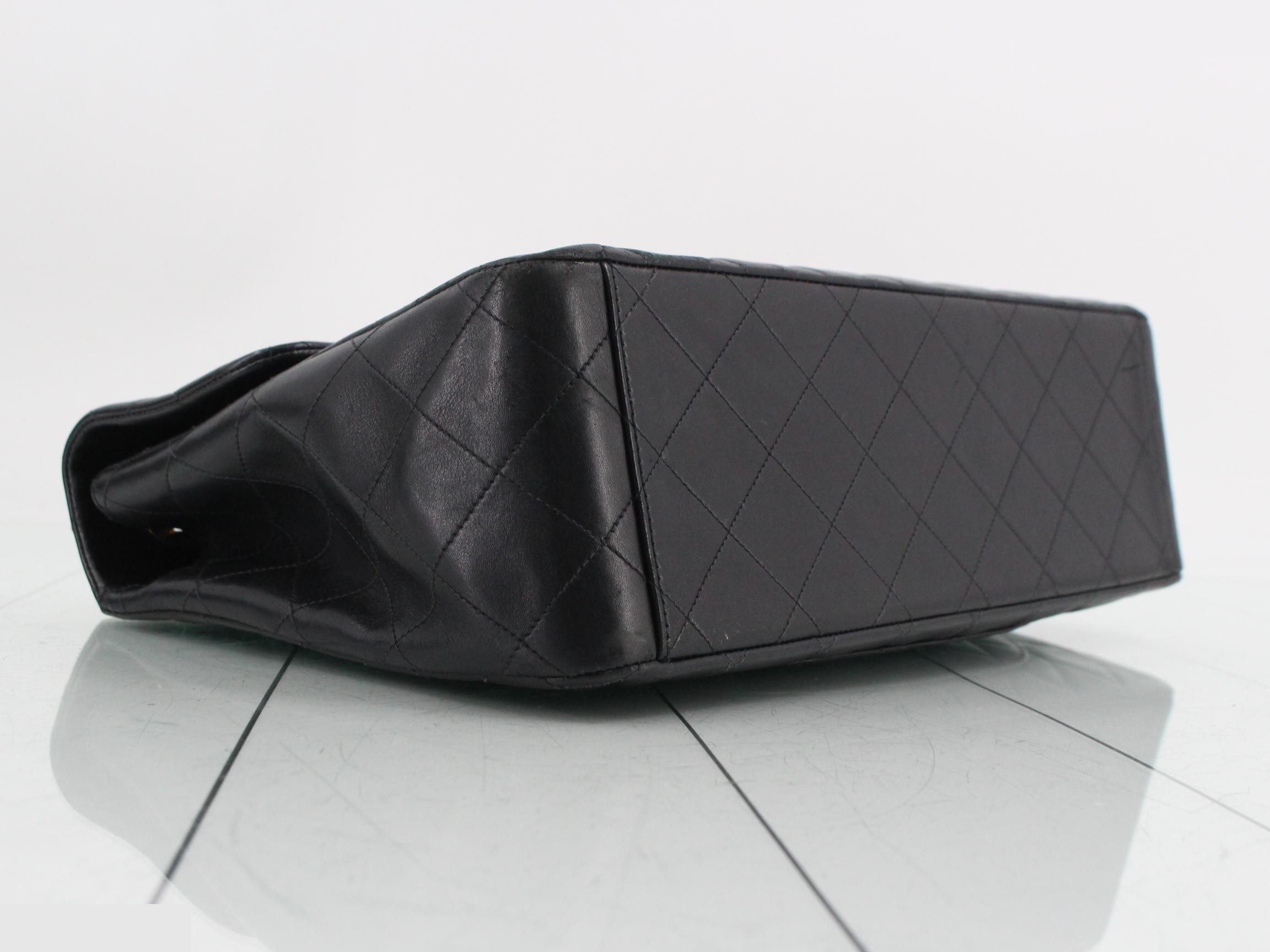 Large Matelassé Double Chain Lambskin Black — view 5