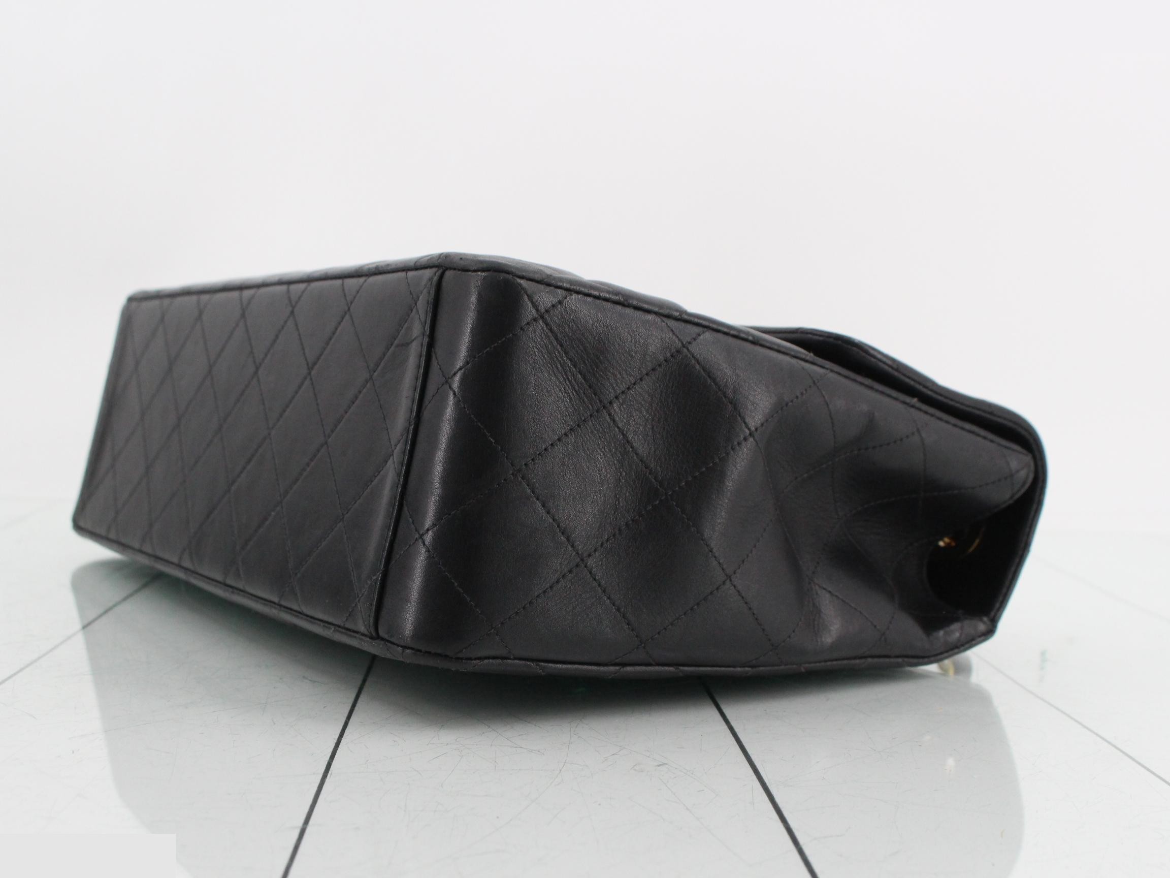 Large Matelassé Double Chain Lambskin Black — view 6