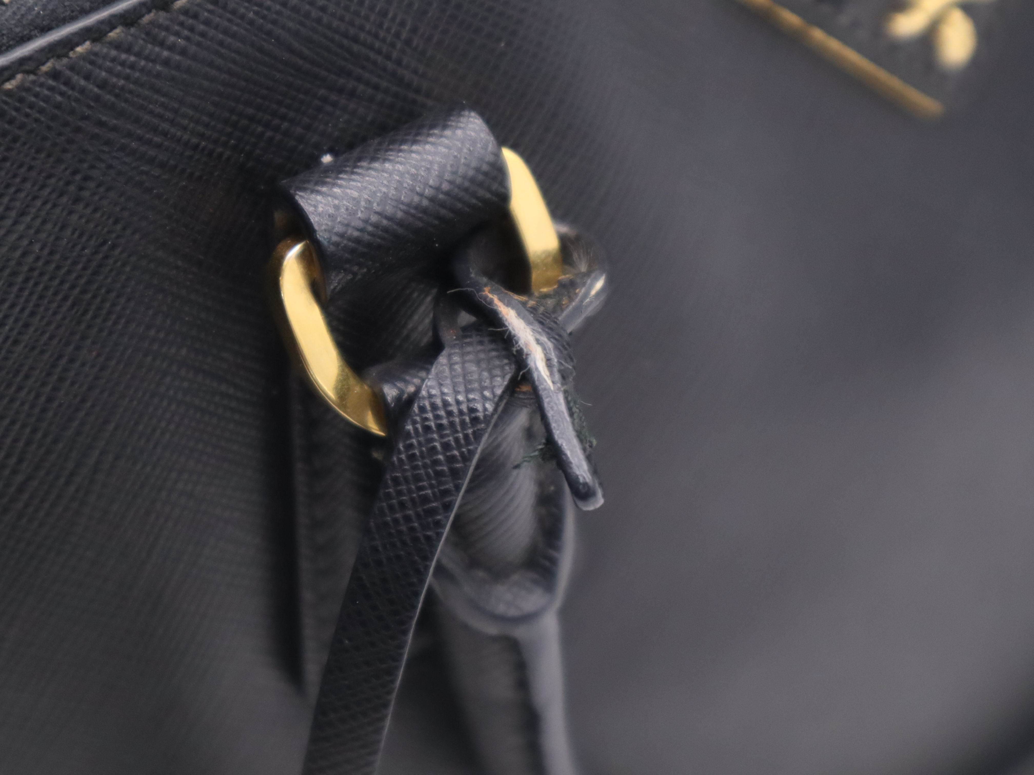 BN2274 Leather Galleria Saffiano Black Tote Bag with Gold Hardware, Charm, Card, and Dust Bag Included — view 9