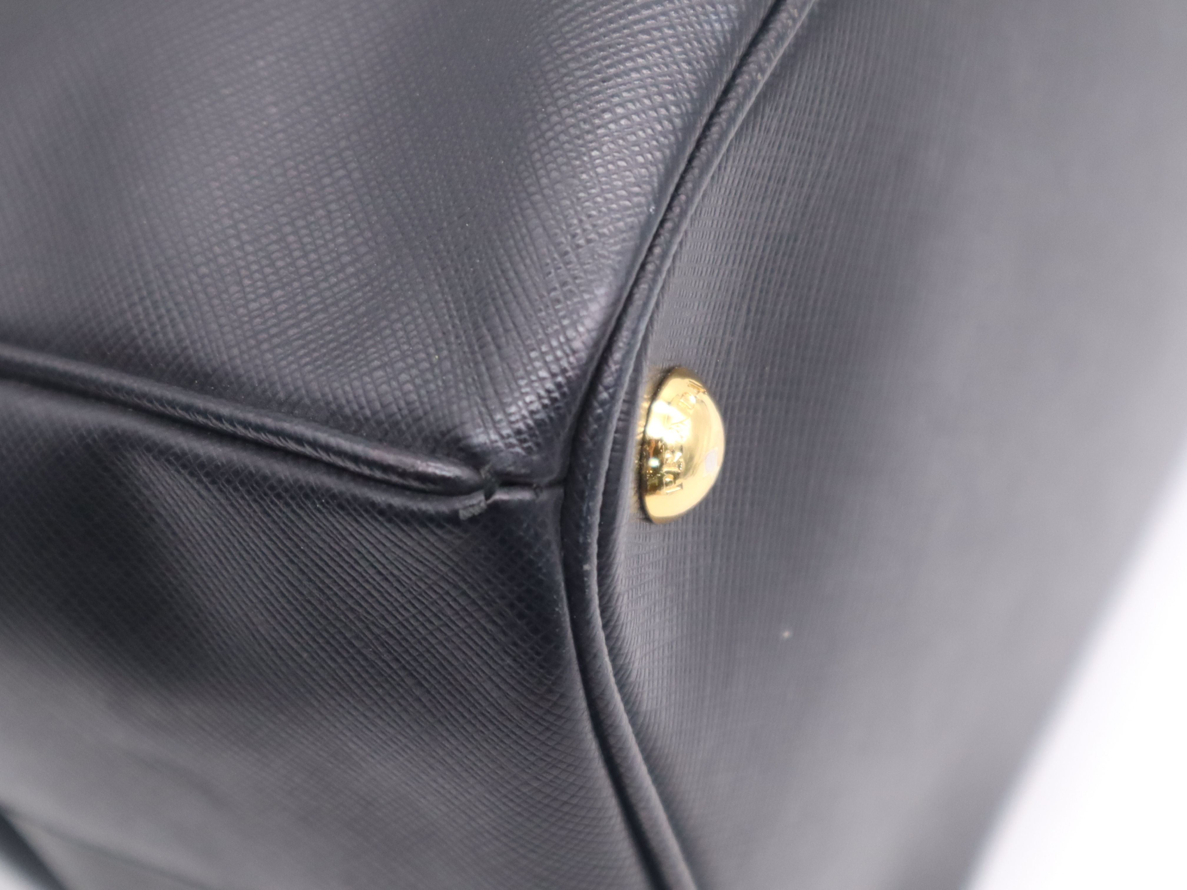 BN2274 Leather Galleria Saffiano Black Tote Bag with Gold Hardware, Charm, Card, and Dust Bag Included — view 10