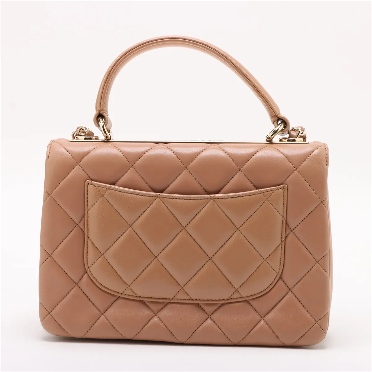 Trendy CC Lambskin 2WAY Handbag Beige Gold Hardware 23179934 23rd Series — view 2