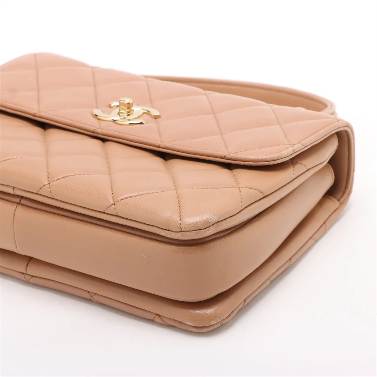 Trendy CC Lambskin 2WAY Handbag Beige Gold Hardware 23179934 23rd Series — view 3