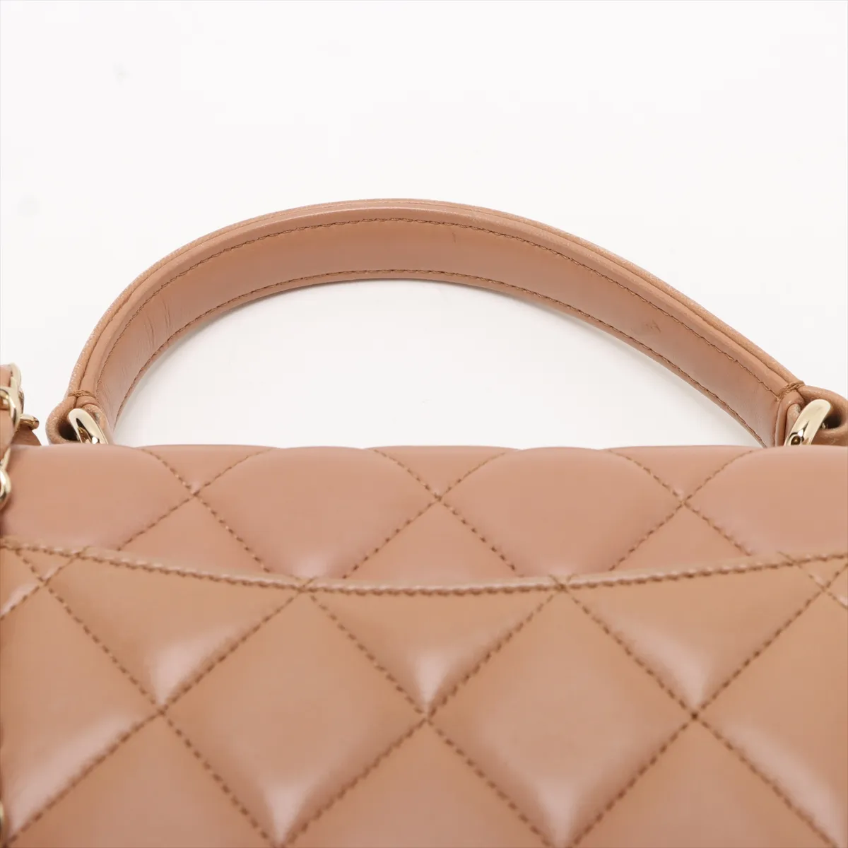 Trendy CC Lambskin 2WAY Handbag Beige Gold Hardware 23179934 23rd Series — view 6