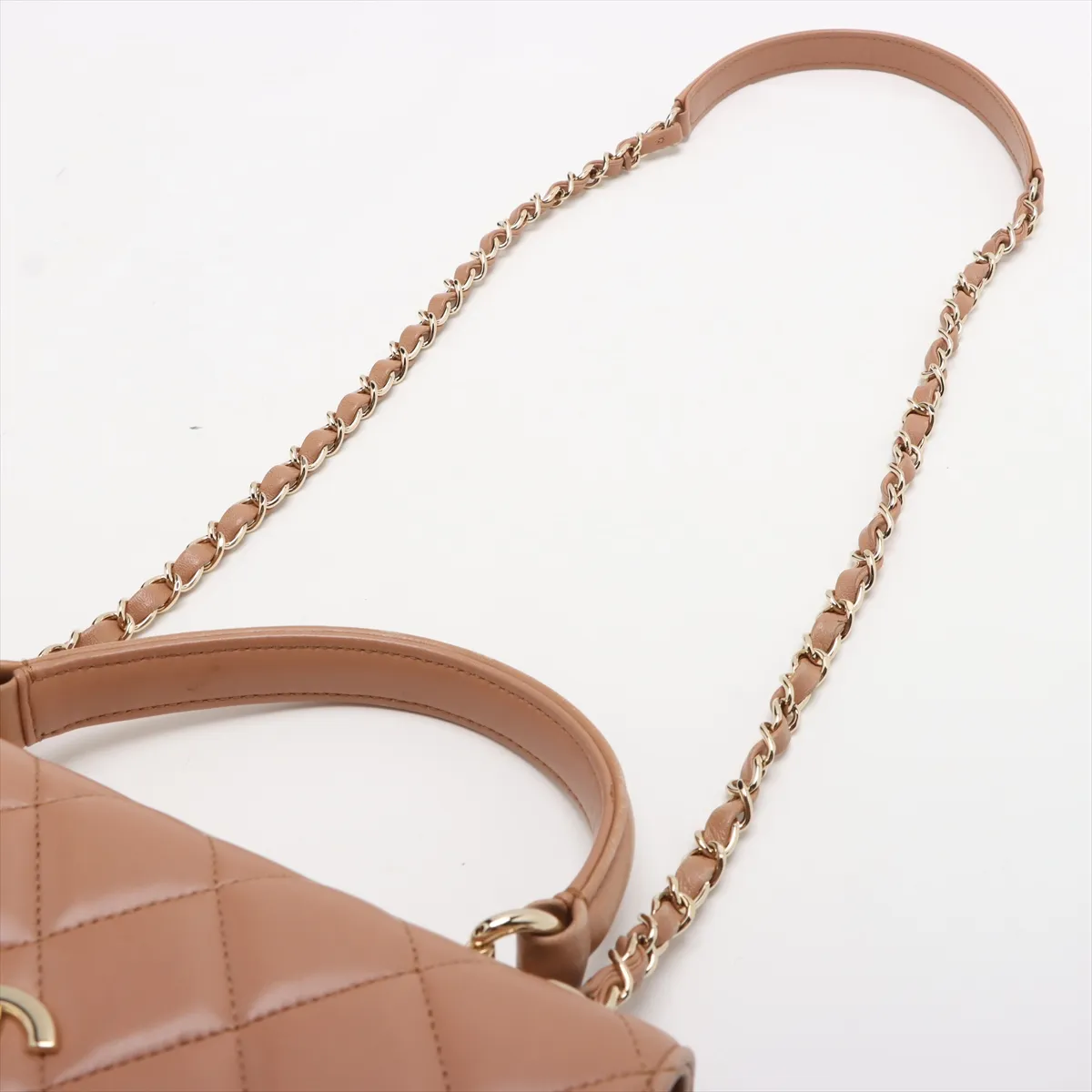 Trendy CC Lambskin 2WAY Handbag Beige Gold Hardware 23179934 23rd Series — view 7