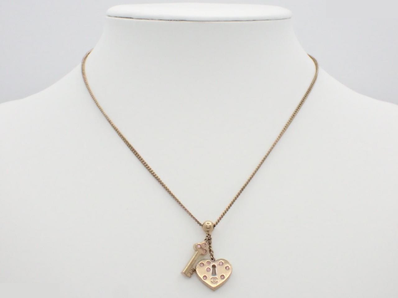 Necklace, heart lock key, Coco Mark, gold, chain approximately 42cm — view 3