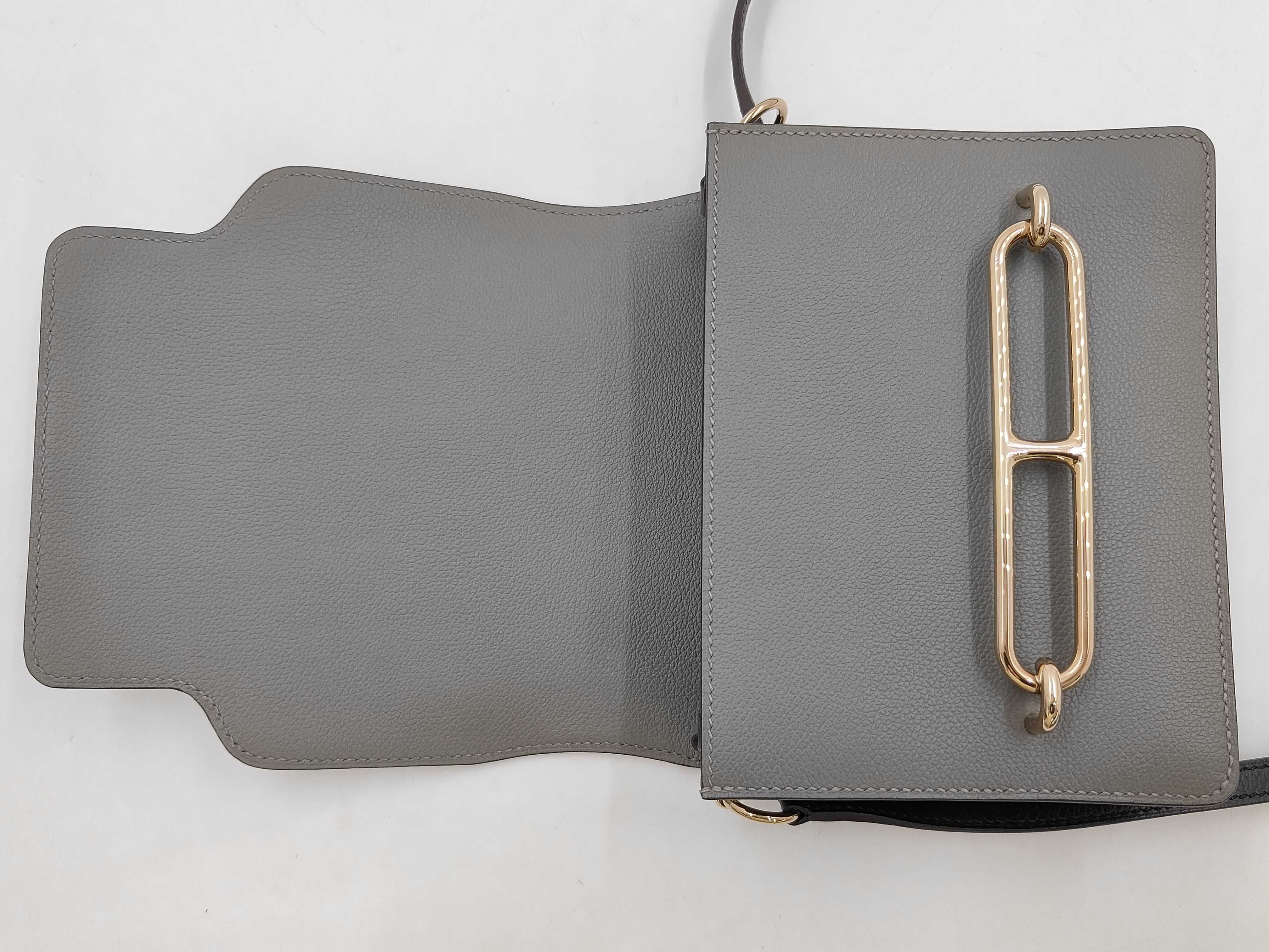 Sac Lauris Mini Bicolor Black x Gray B Stamp Shoulder Bag — view 8
