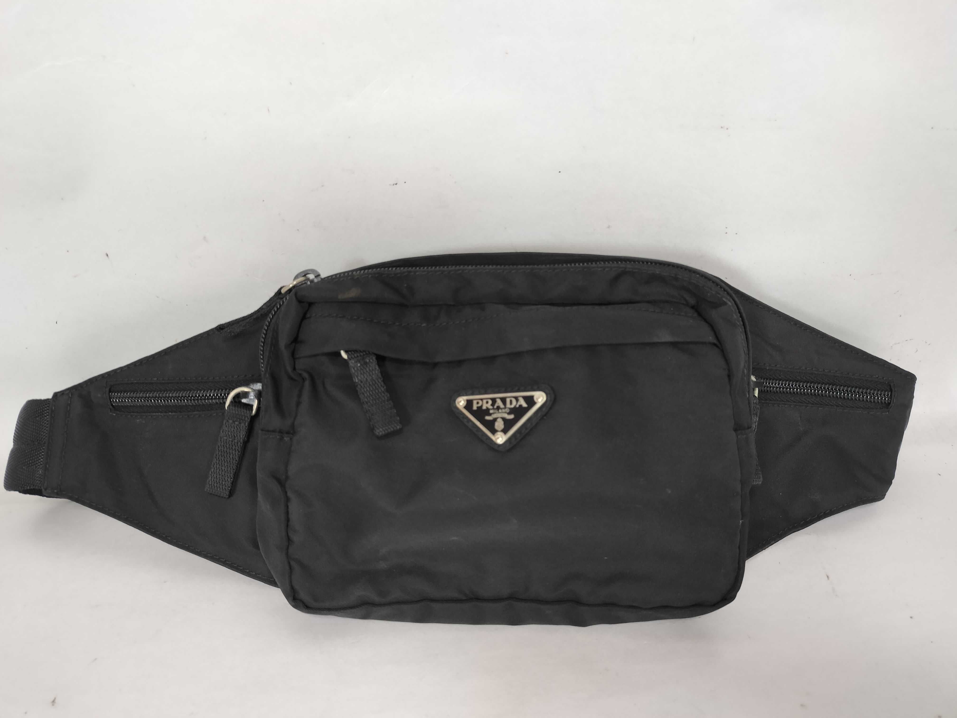 Nylon Prada Waist Pouch Black Waist Bag
