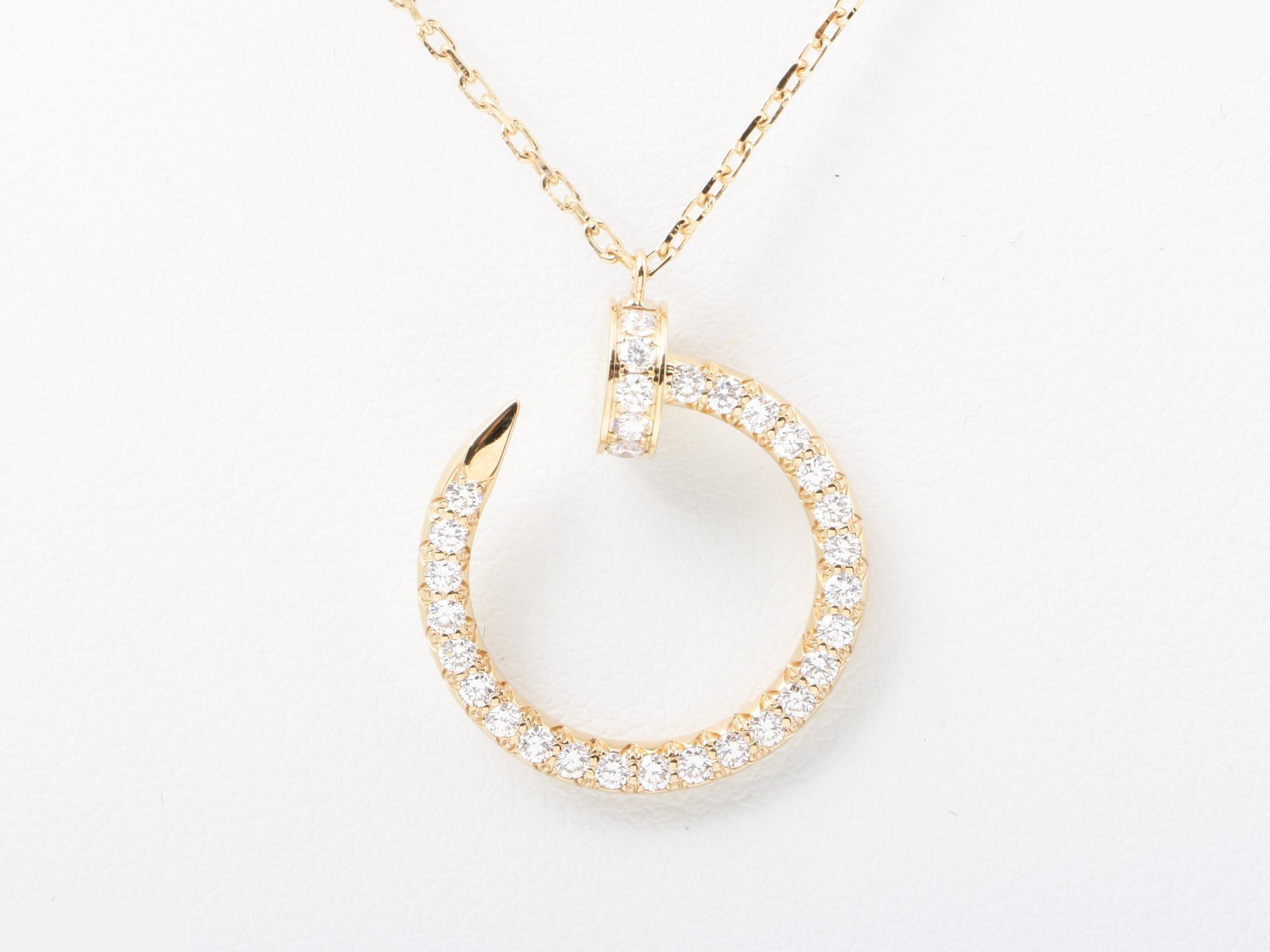 Juste un Clou, 750 rose gold, full diamond, 5.4g, chain approximately 45cm.