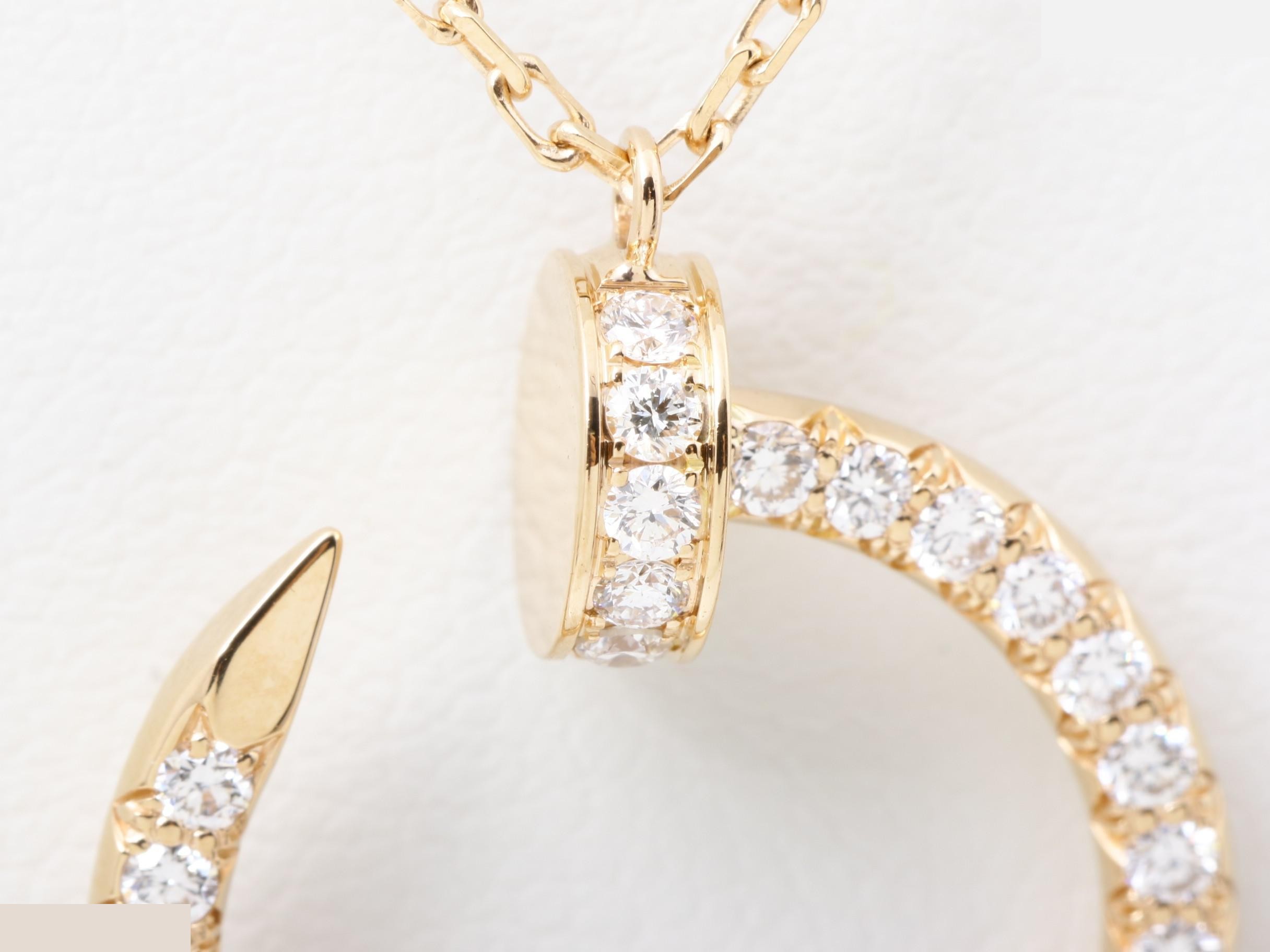 Juste un Clou, 750 rose gold, full diamond, 5.4g, chain approximately 45cm. — view 2