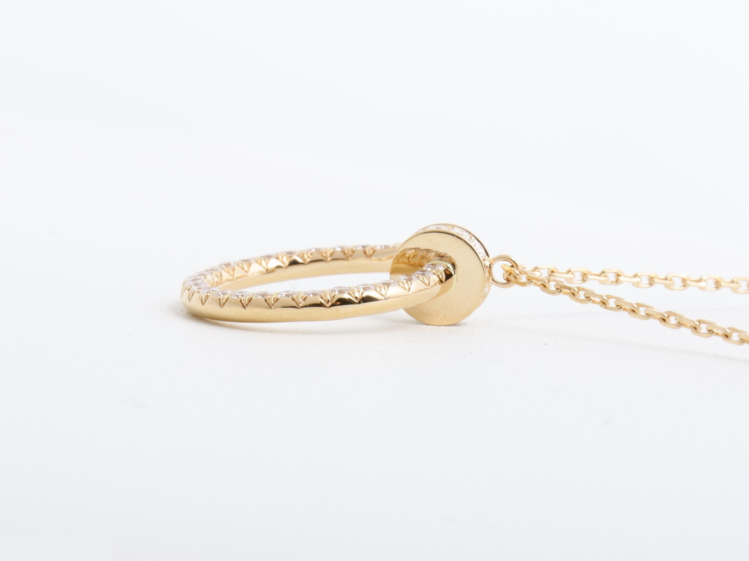 Juste un Clou, 750 rose gold, full diamond, 5.4g, chain approximately 45cm. — view 4