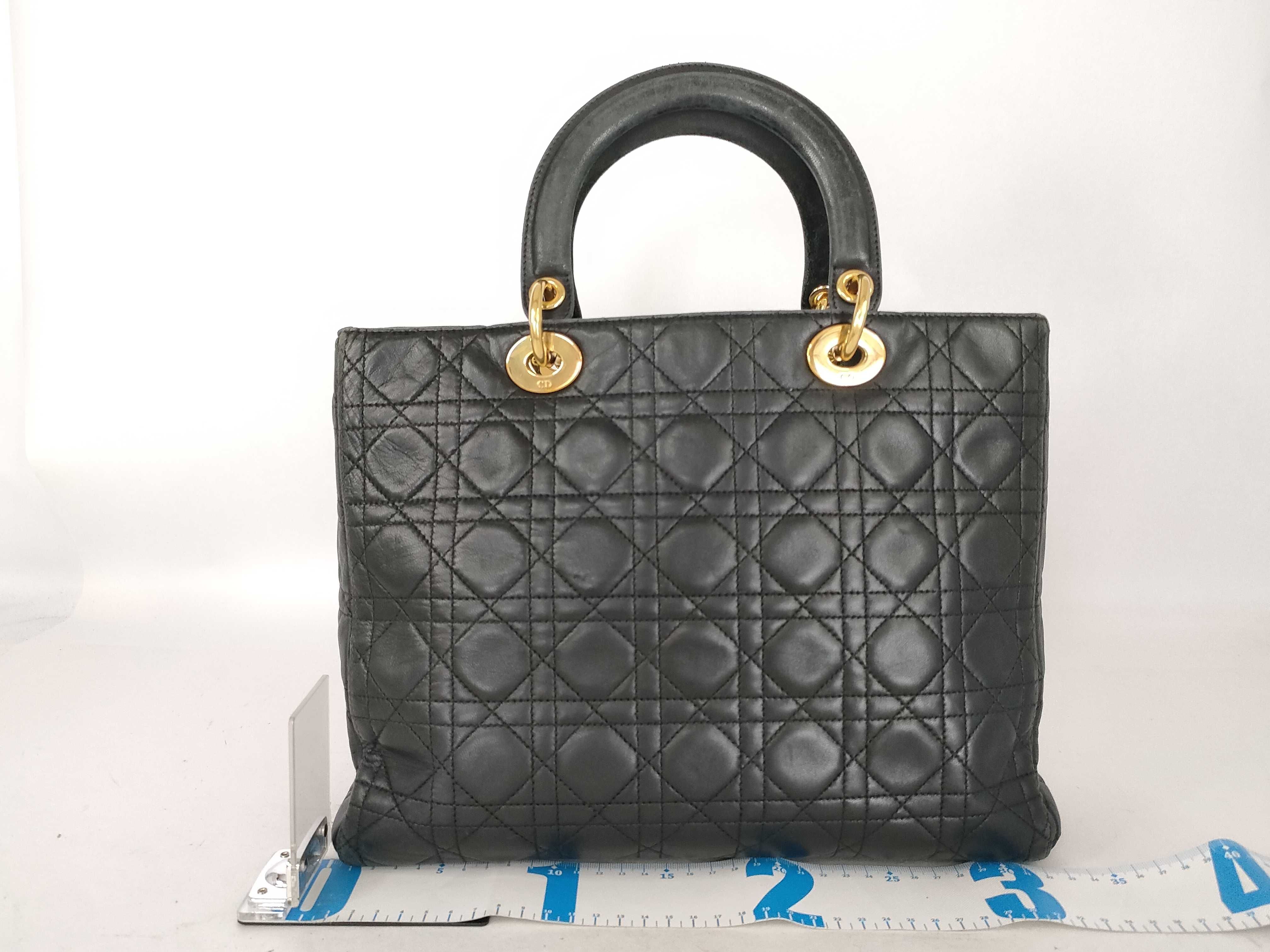 Lady Dior Cannage Leather Black Handbag (VO8271) Handbag — view 2
