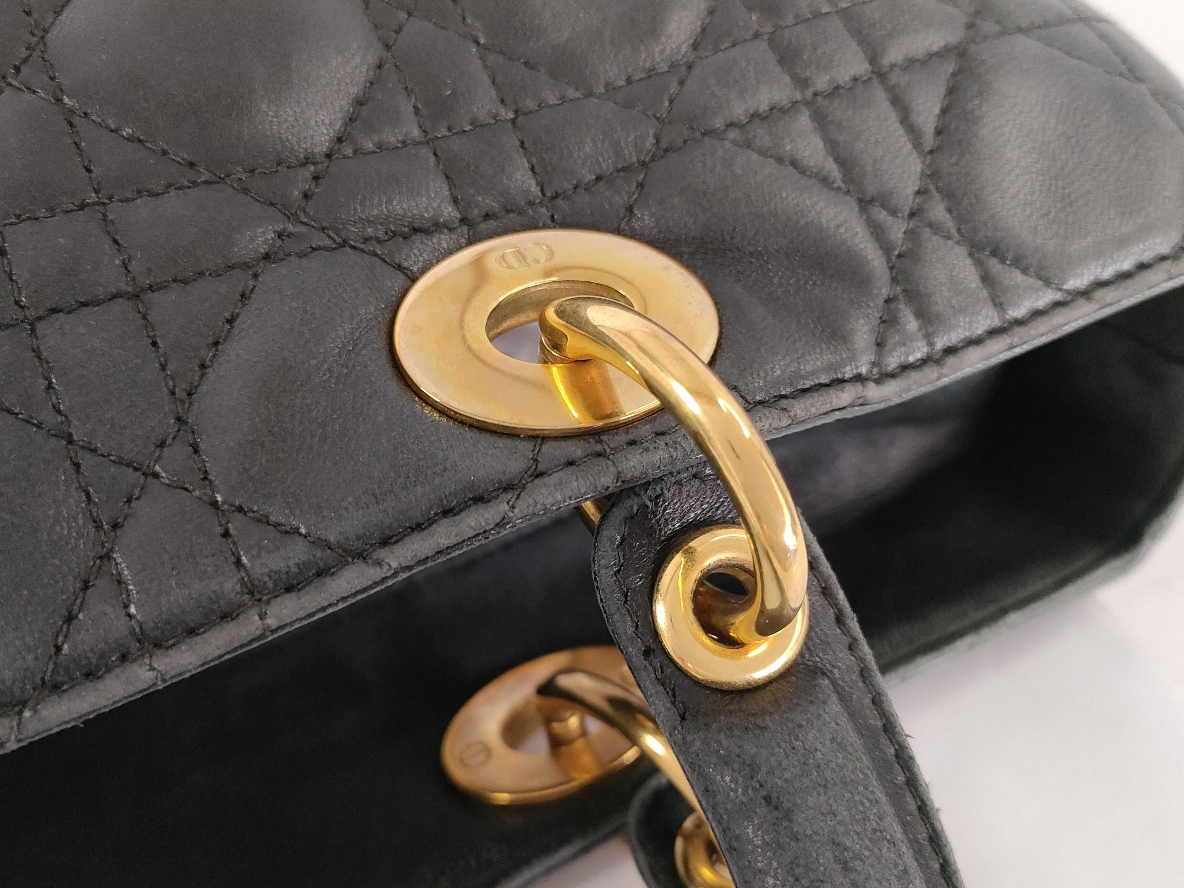 Lady Dior Cannage Leather Black Handbag (VO8271) Handbag — view 5