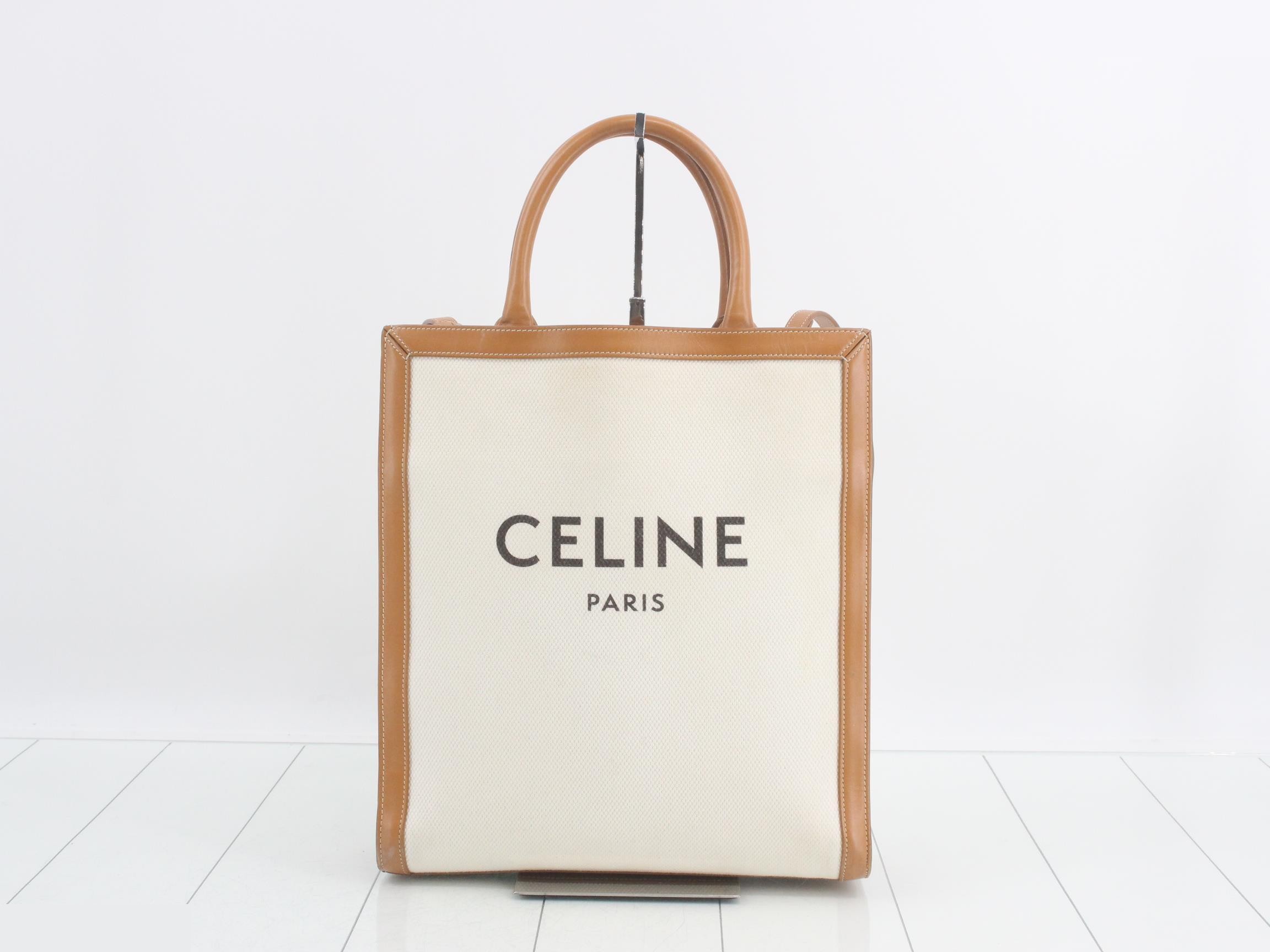 Small Vertical Cabas Canvas/Leather 2-Way Shoulder