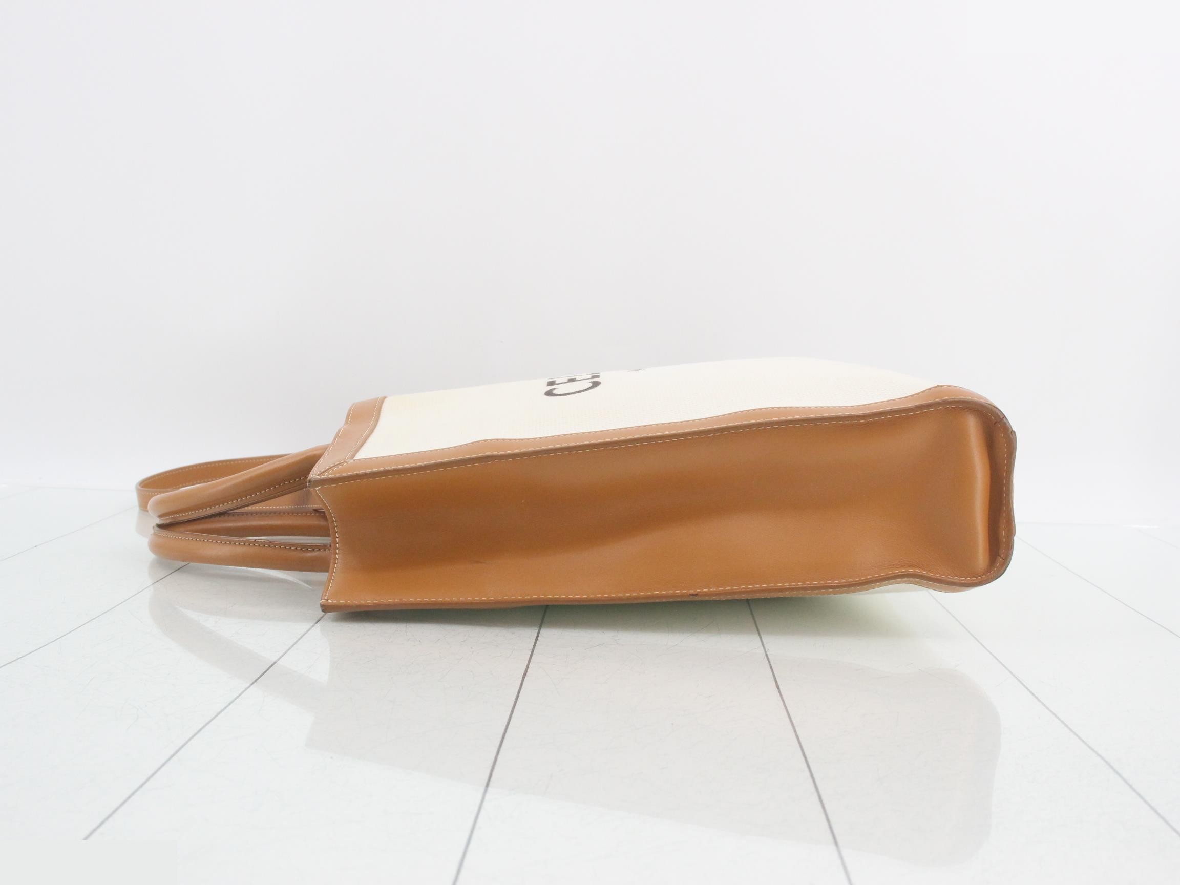 Small Vertical Cabas Canvas/Leather 2-Way Shoulder — view 4