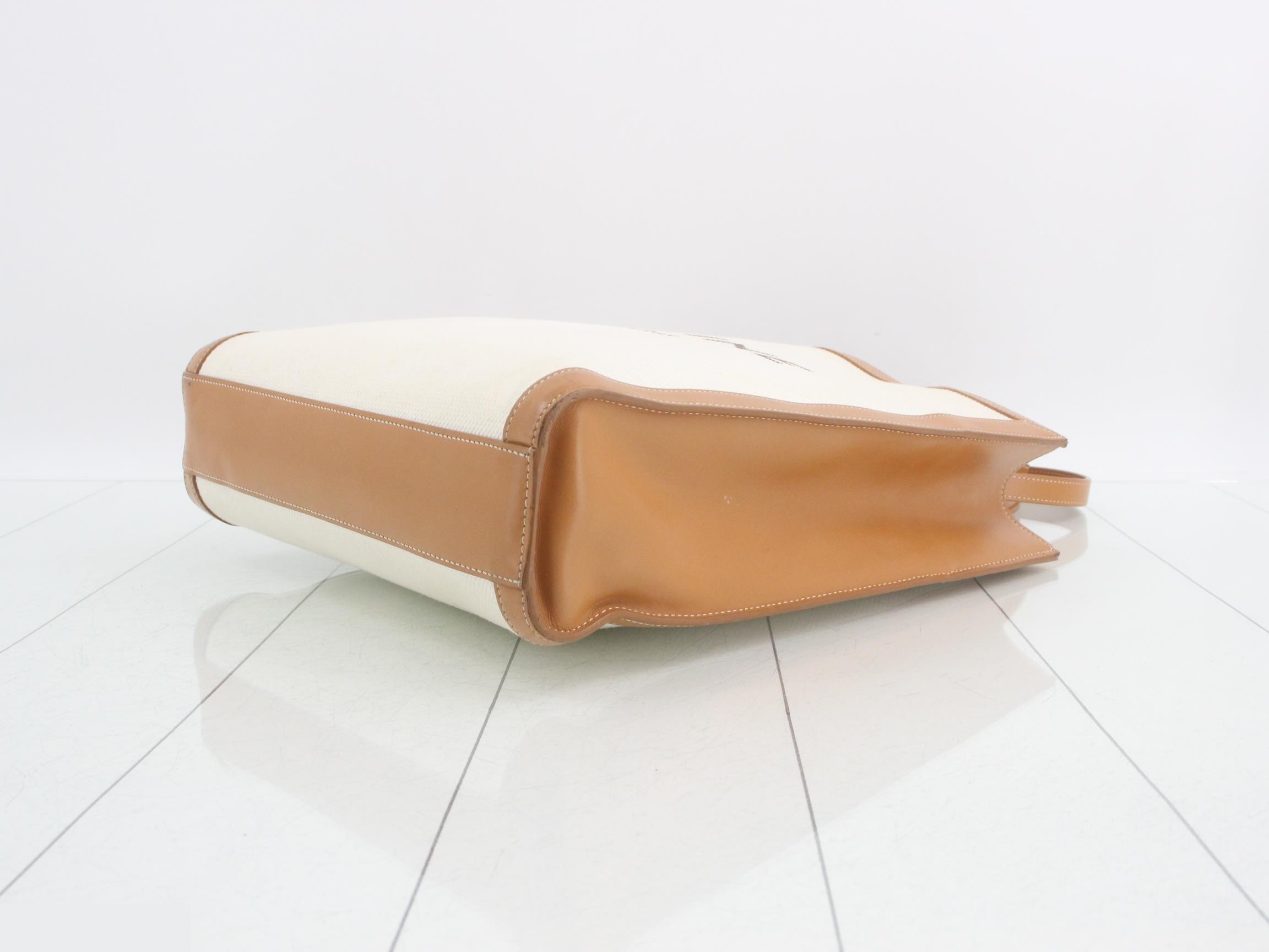 Small Vertical Cabas Canvas/Leather 2-Way Shoulder — view 6