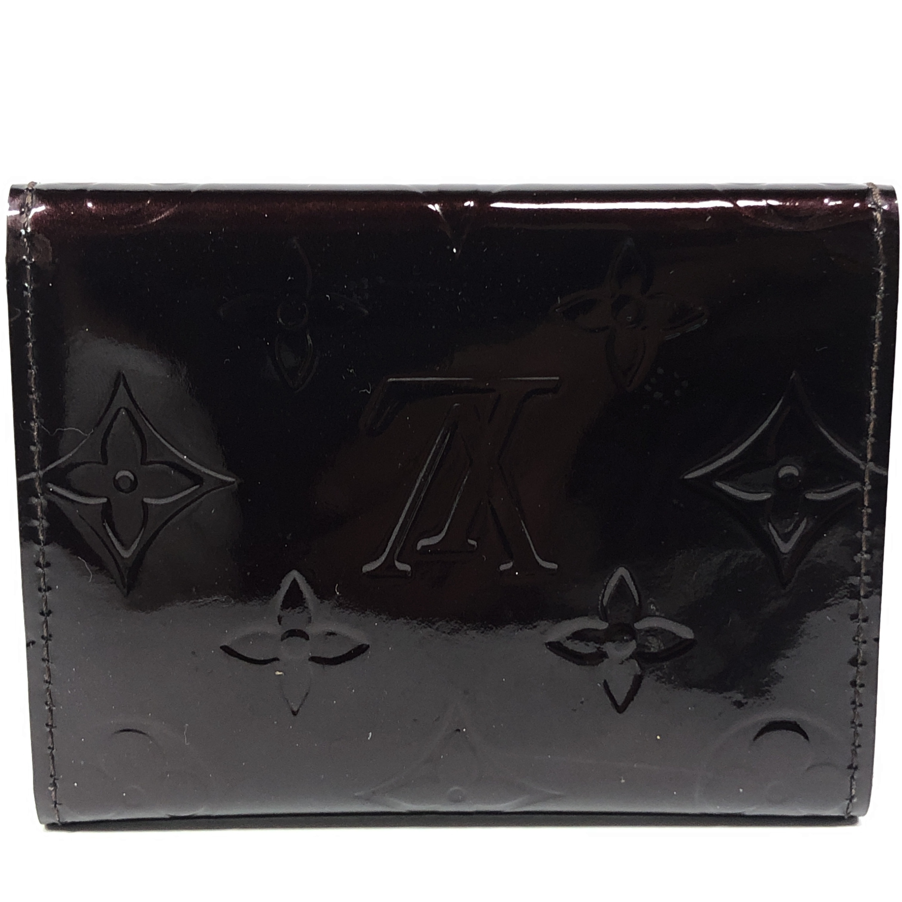 Monogram Vernis Enveloppe Carte de Visite Card Case M91409 Amarante CA4009 Business Card Holder Pass Case Card Case — view 2