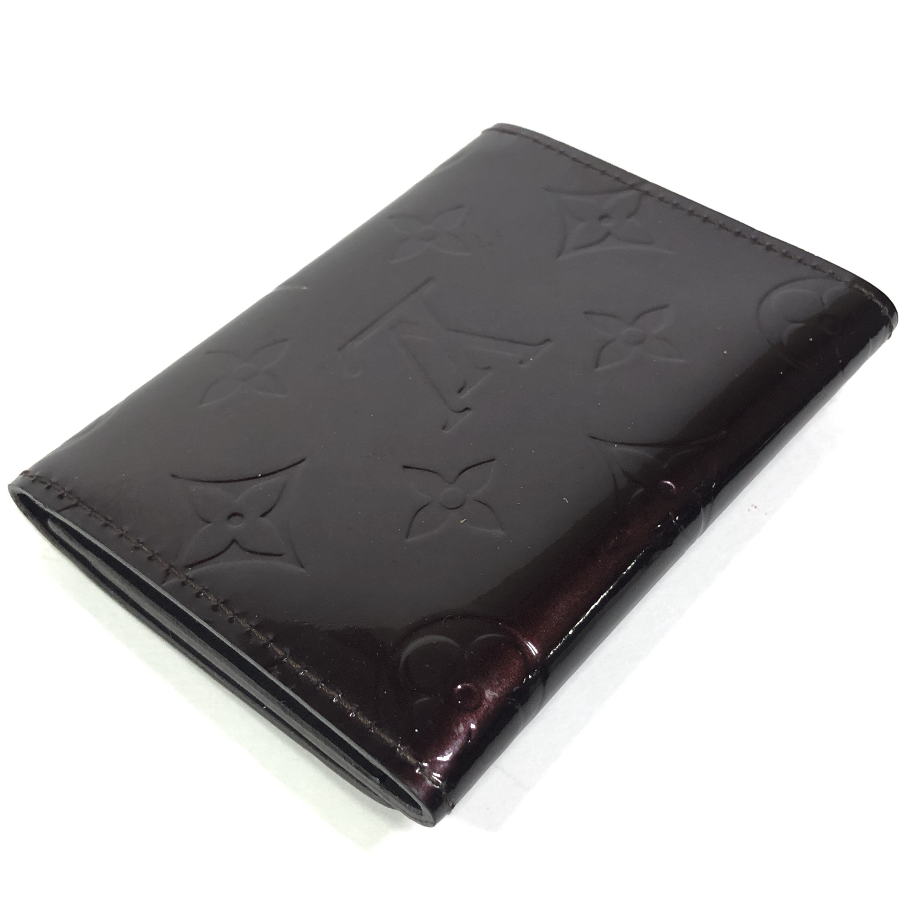 Monogram Vernis Enveloppe Carte de Visite Card Case M91409 Amarante CA4009 Business Card Holder Pass Case Card Case — view 6